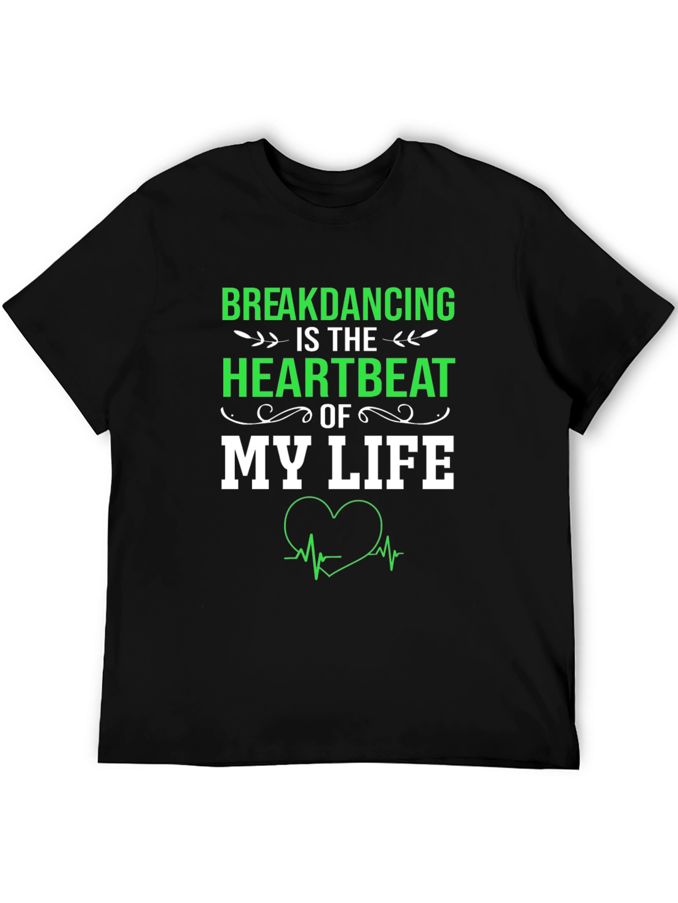 Black Breakdancing Heartbeat T-Shirt view 5