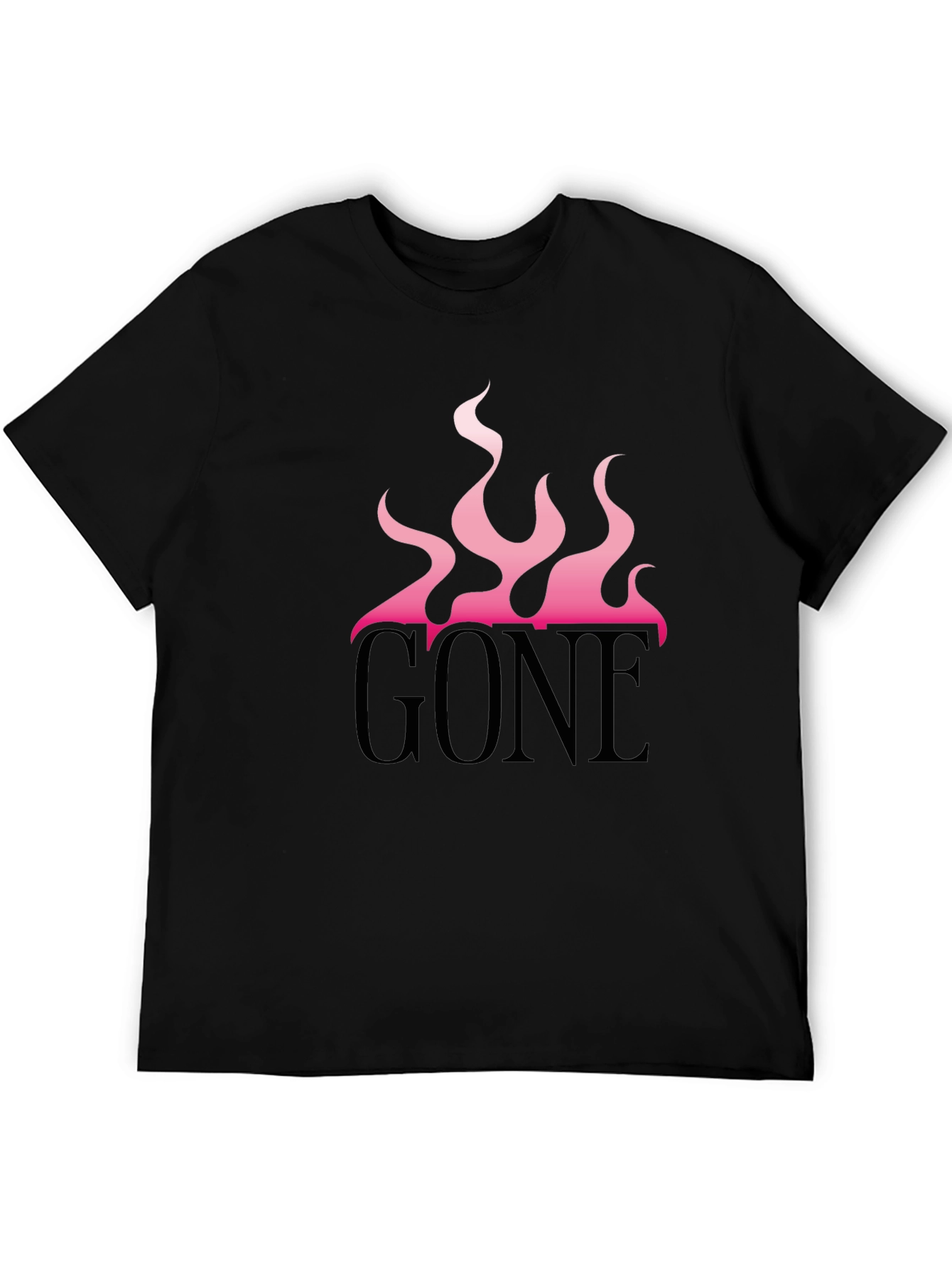 Black GONE Graphic Tee - Pink Flames Black T-Shirt view 5