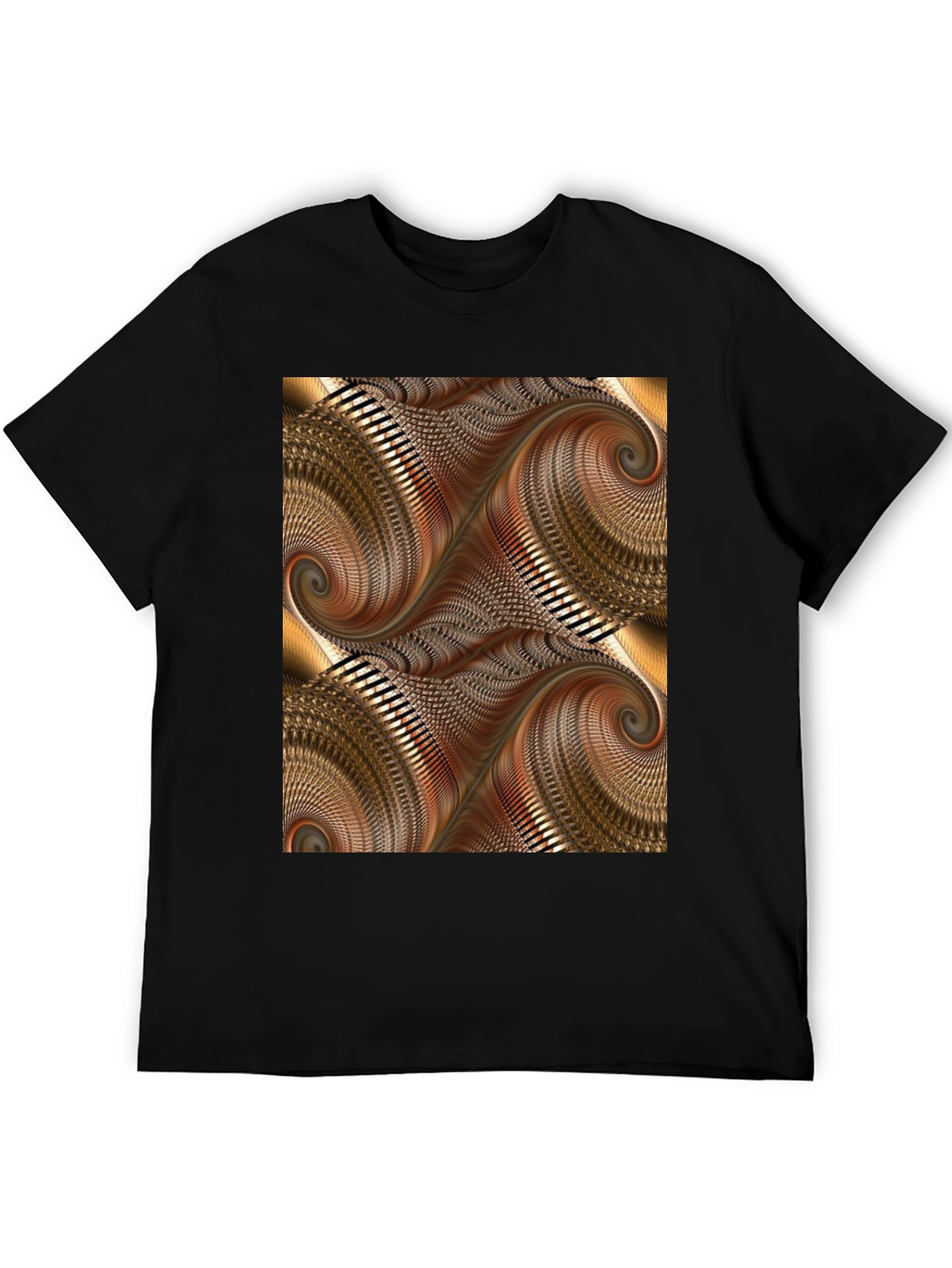 Black Abstract Swirl Graphic Print Black T-Shirt view 5