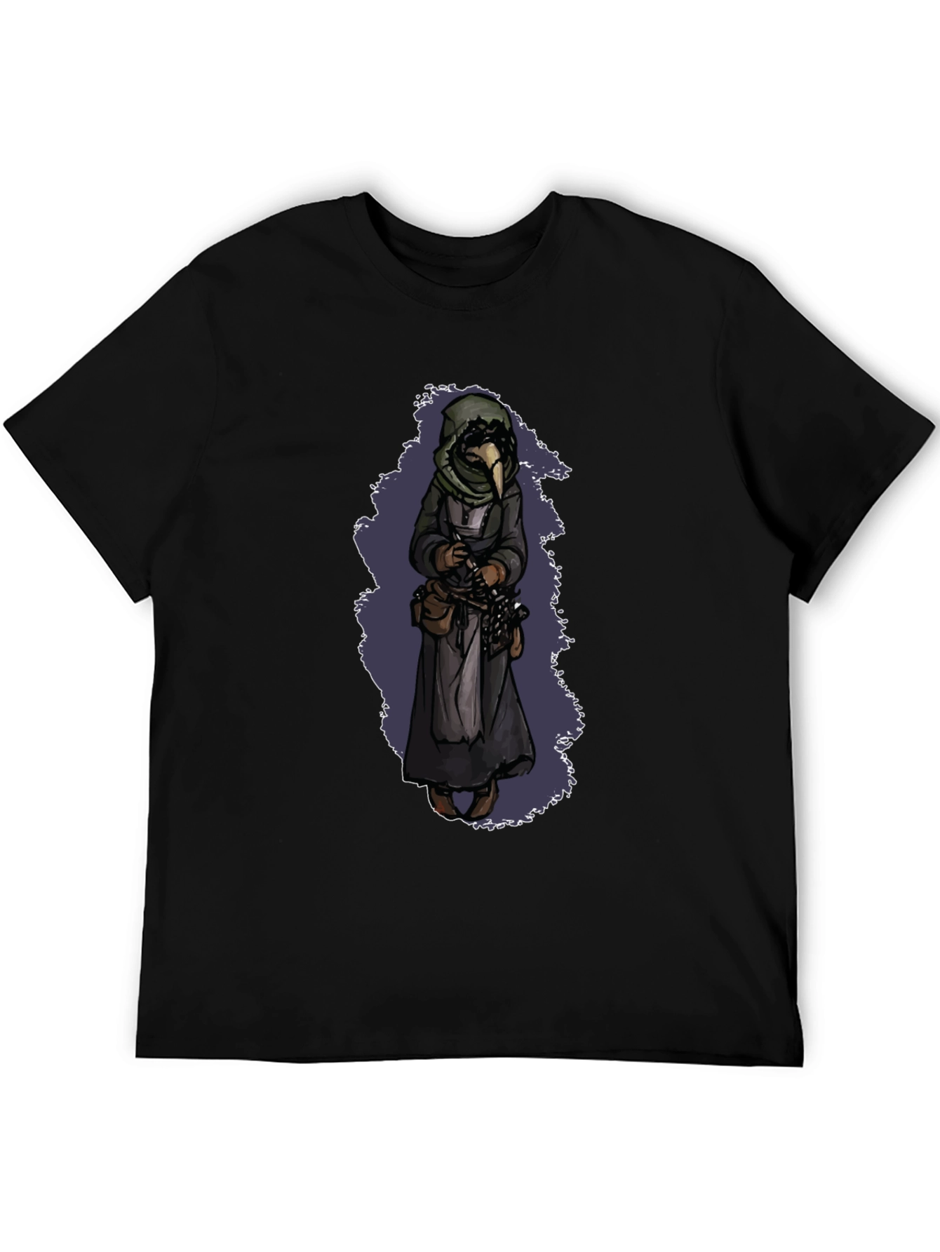 Black Plague Doctor Graphic T-Shirt - Black view 5