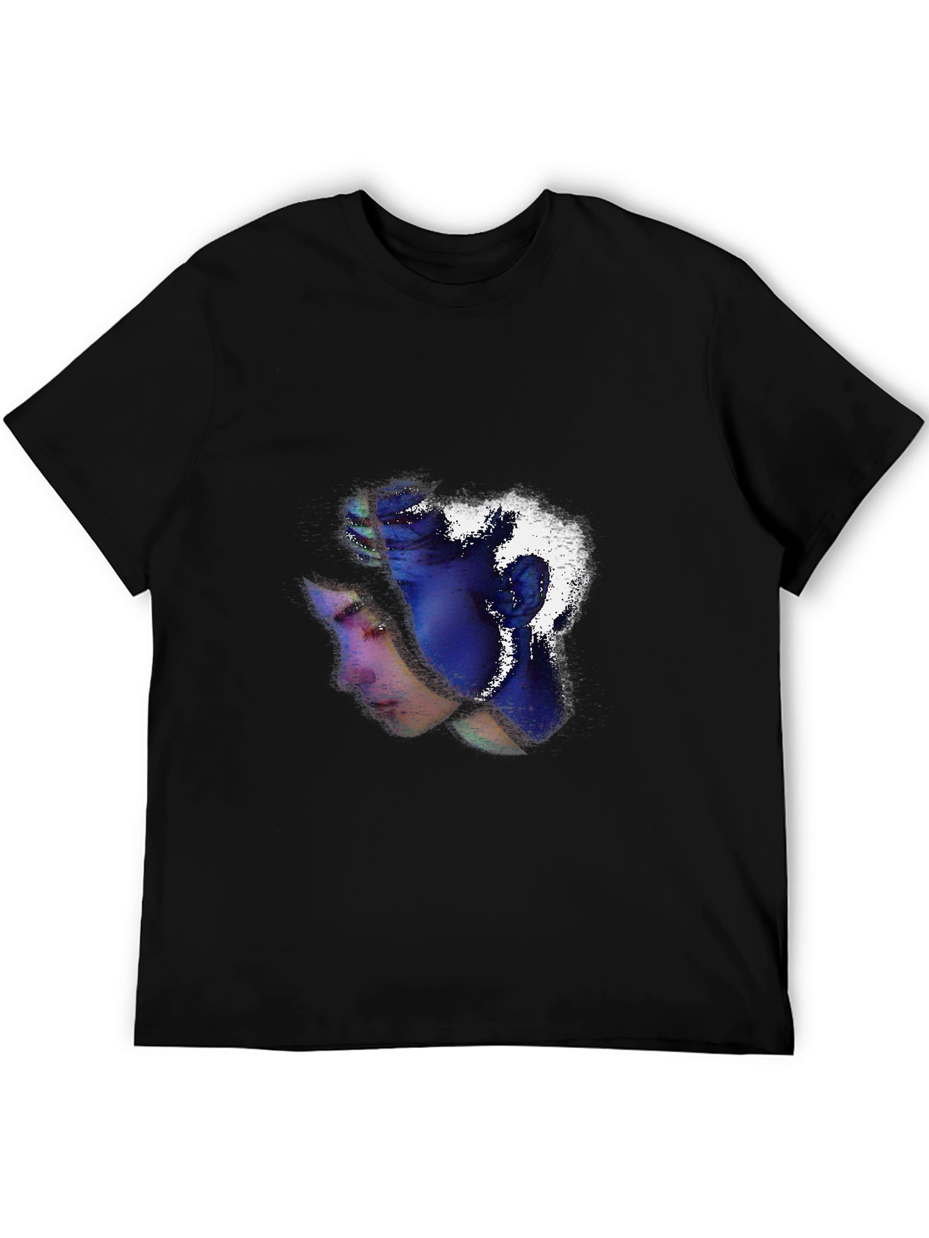 Black Abstract Face Graphic Print Tee view 5
