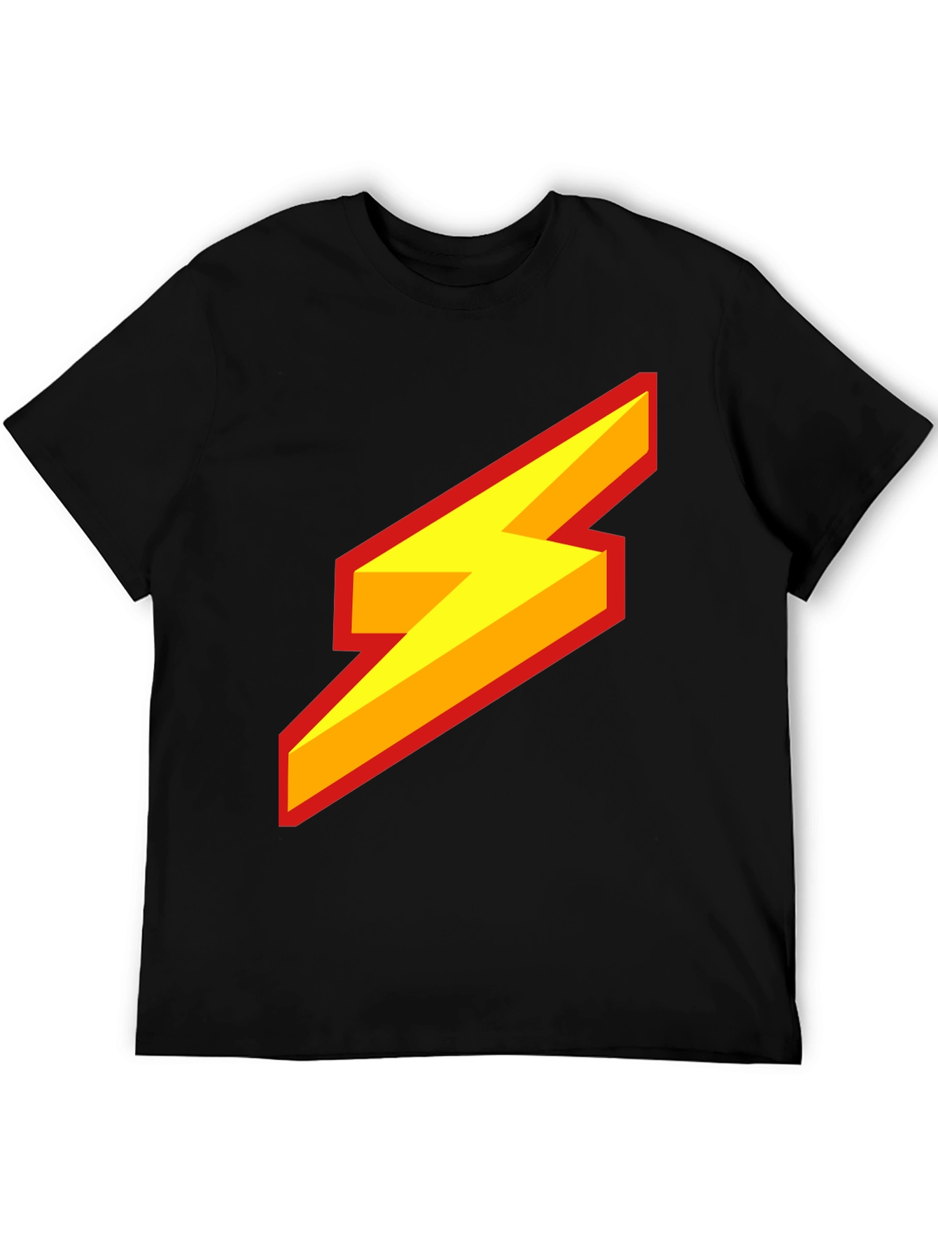 Black Lightning Bolt Graphic Tee - Bold Style view 5