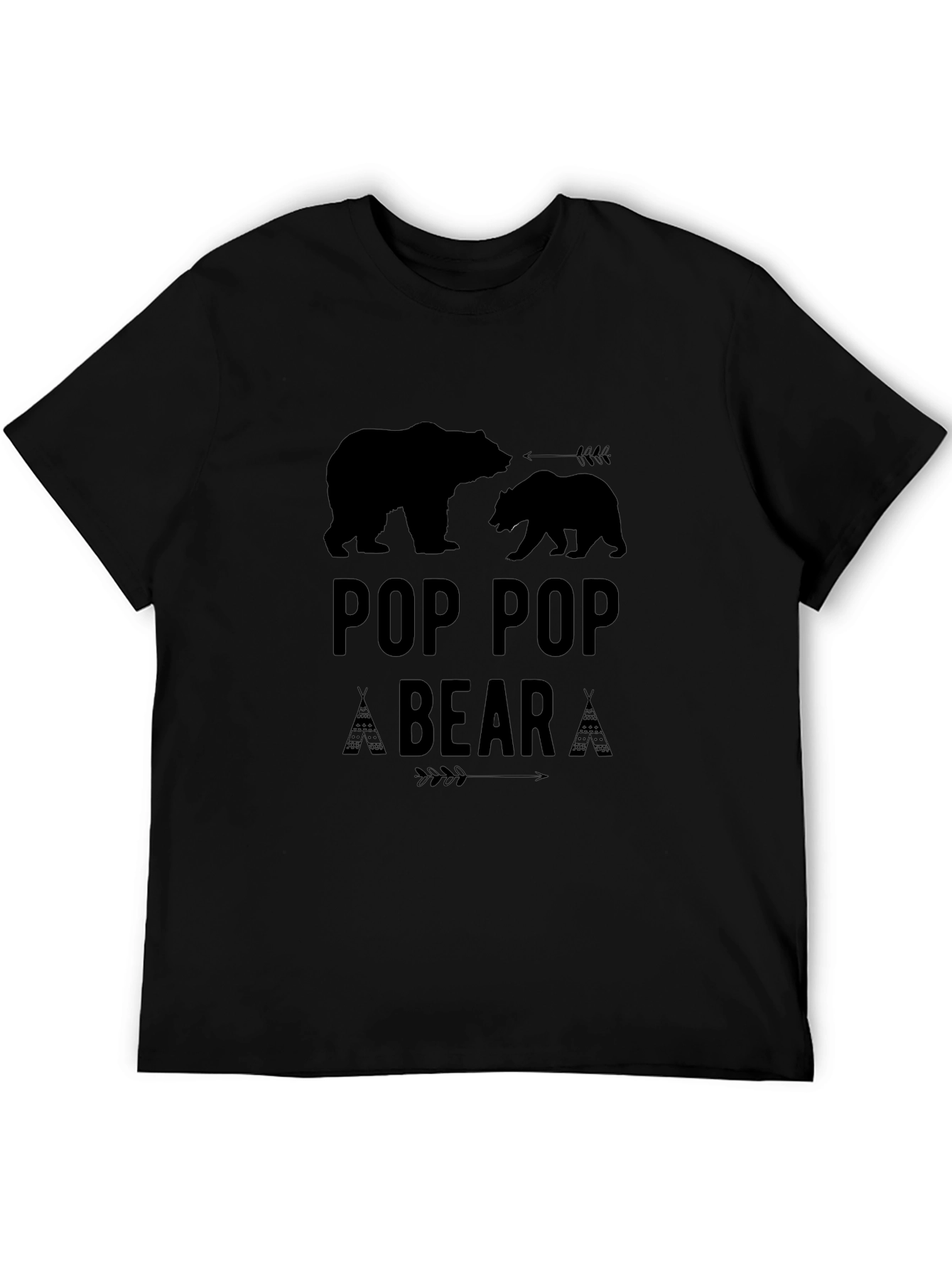 Black Pop Pop Bear T-Shirt - Father's Day Gift view 5