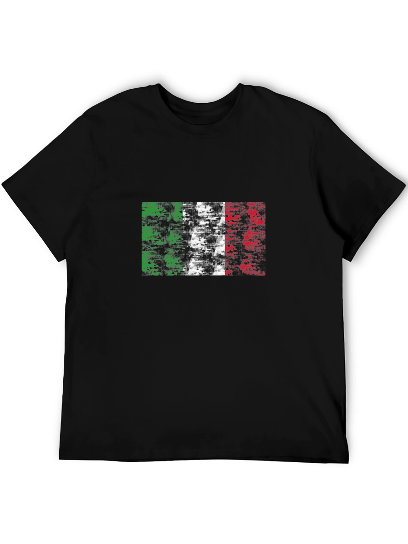 Black Italian Flag Graphic Tee - Black T-Shirt view 5