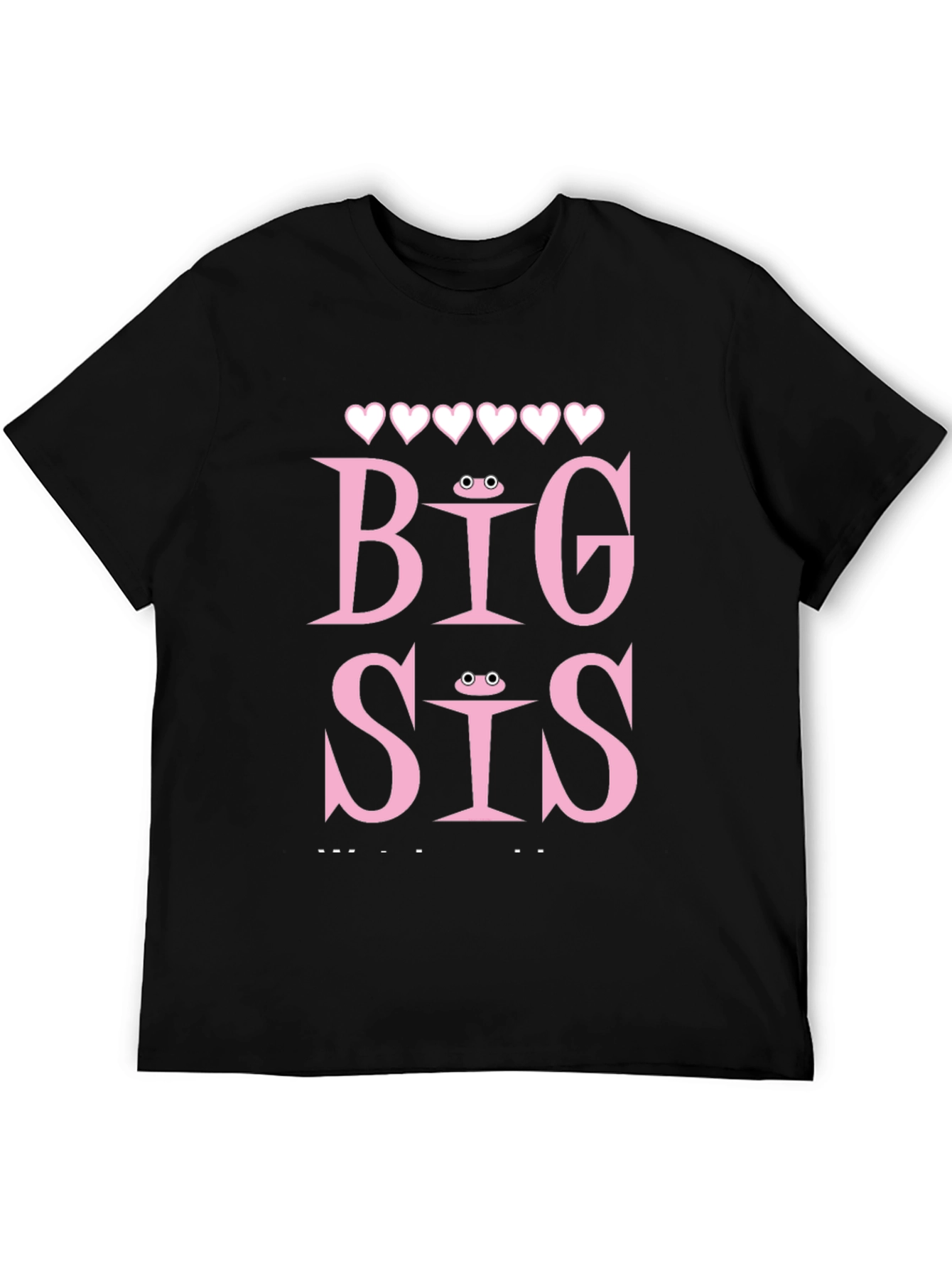 Black Big Sis T-Shirt, Frog Eye Detail view 5