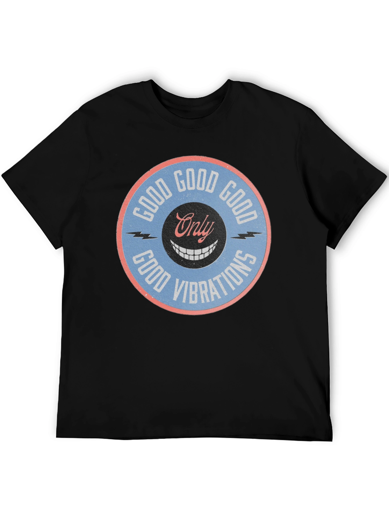Black Good Vibrations Graphic Tee - Retro Style view 5