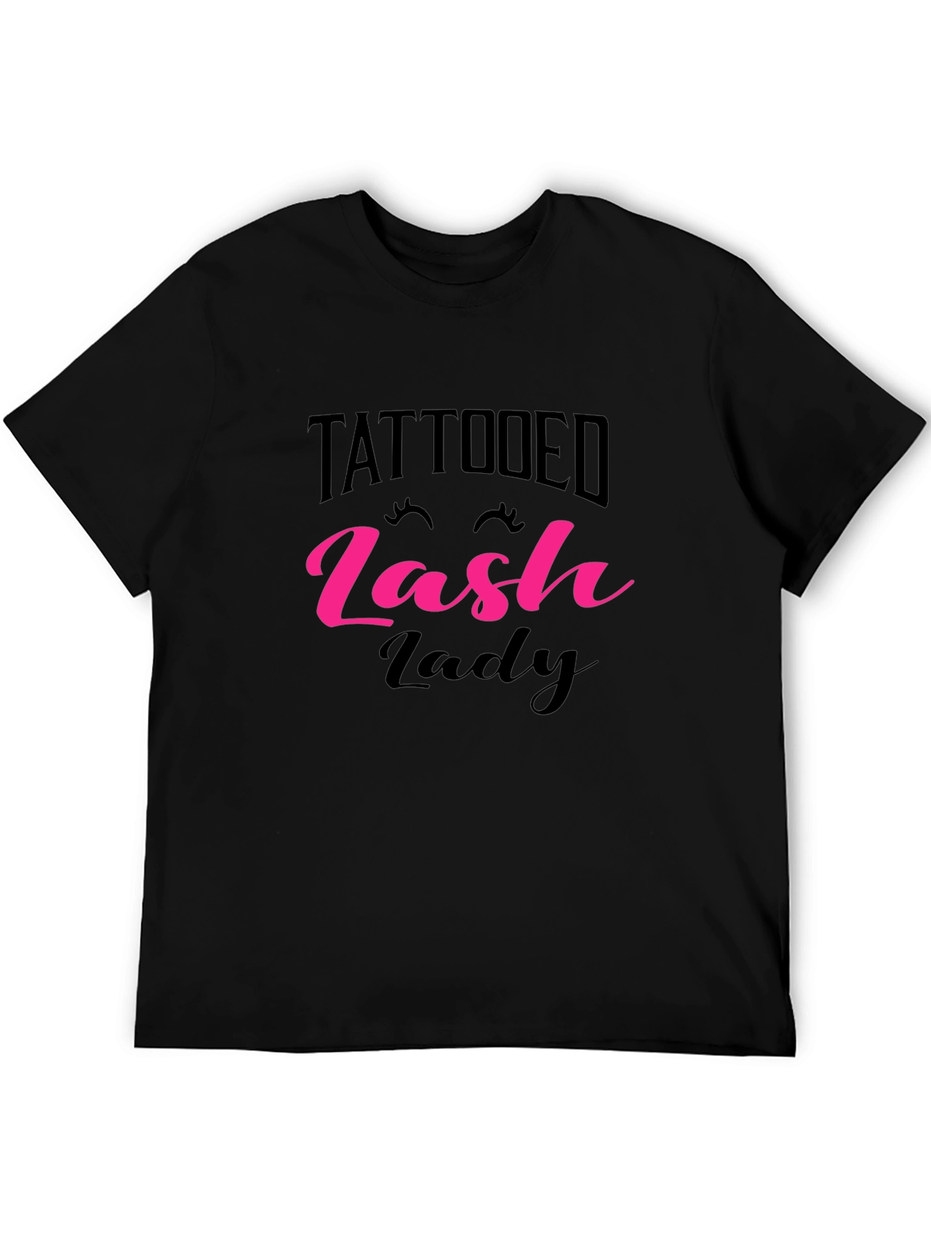Black Tattooed Lash Lady T-Shirt - Black view 5