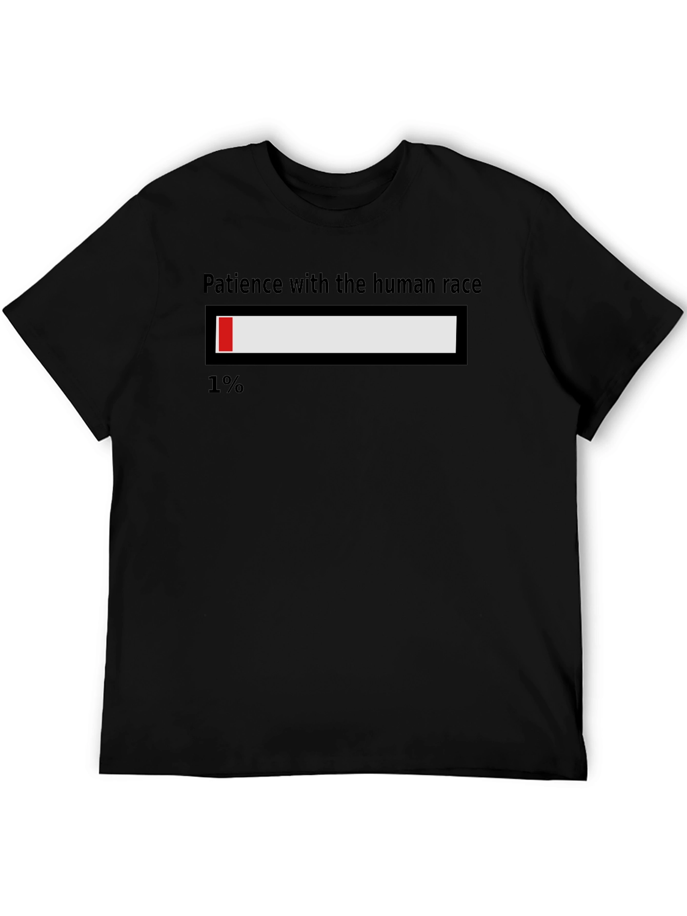 Black Funny Patience Loading Bar T-Shirt view 5