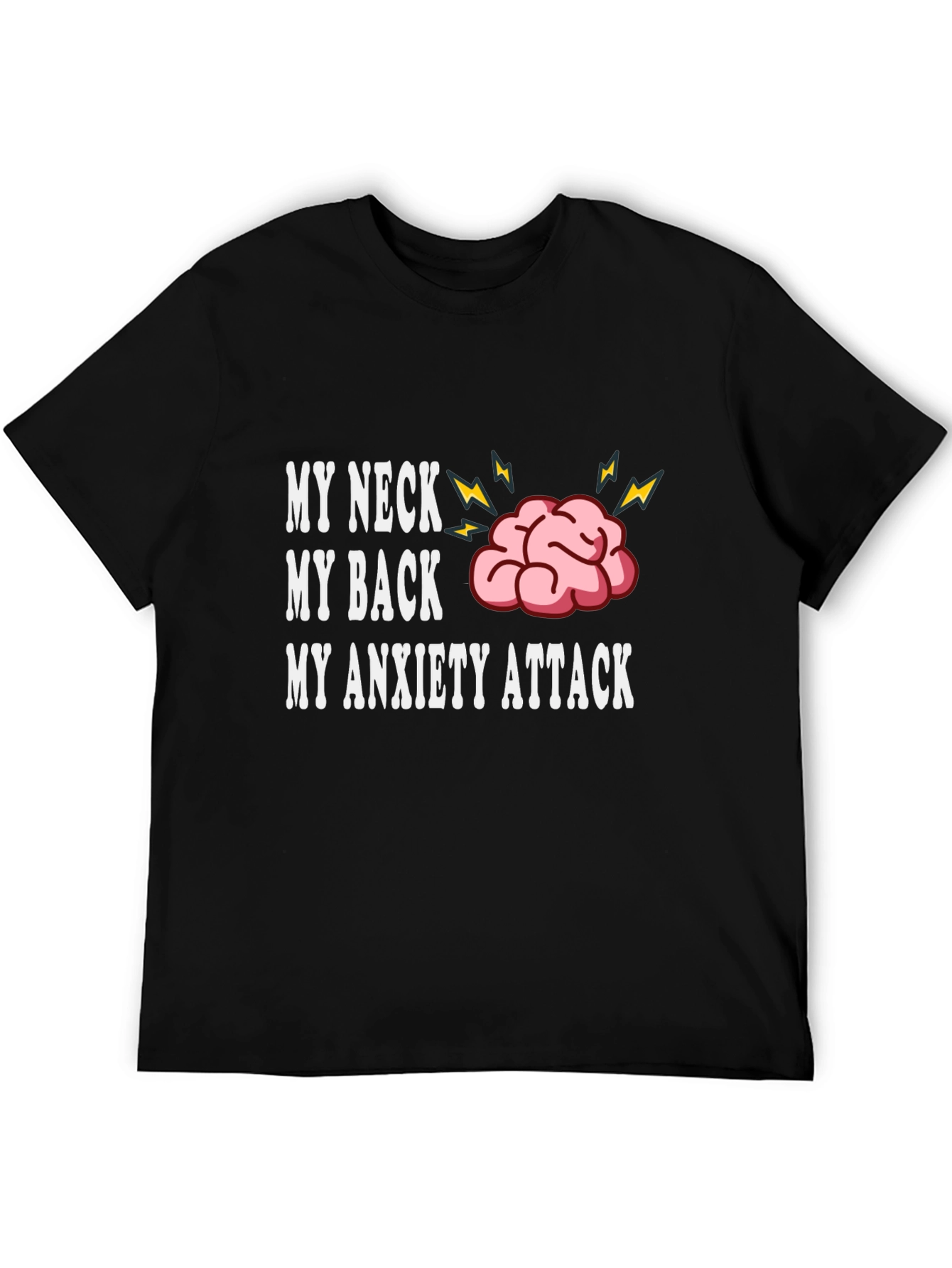 Black My Neck, My Back, My Anxiety Attack Graphic Tee view 5