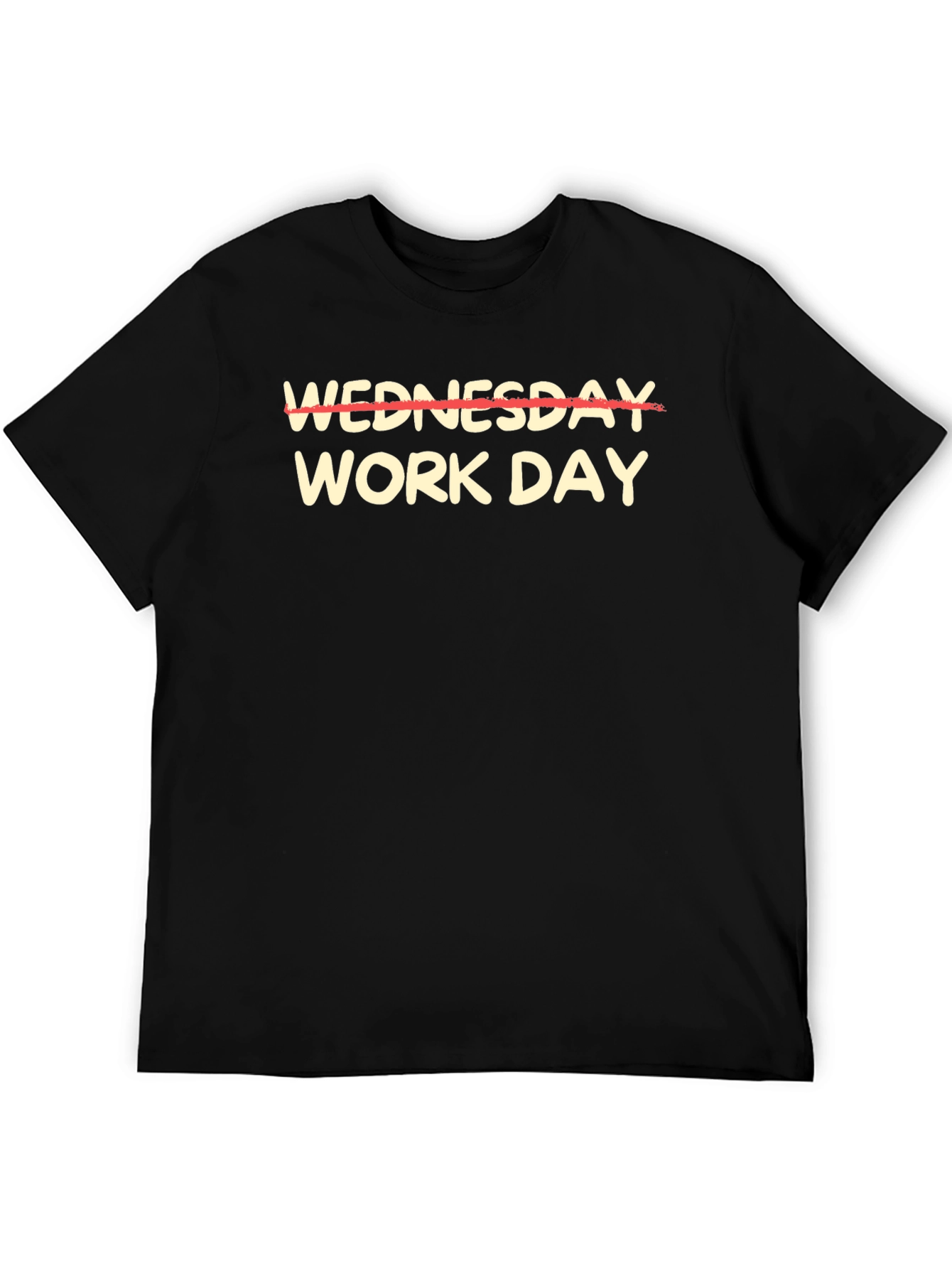 Black Wednesday Work Day T-Shirt - Black Cotton Tee view 5