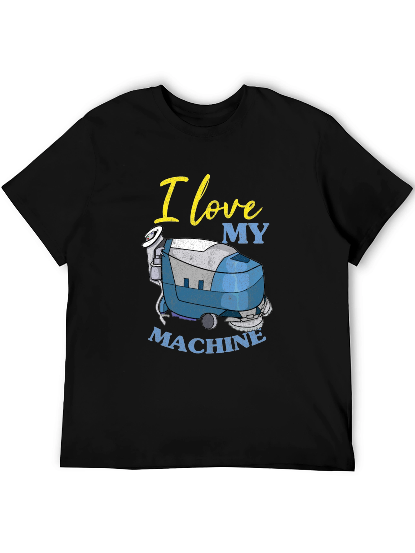 Black I Love My Machine T-Shirt - Cleaning Crew Apparel view 5