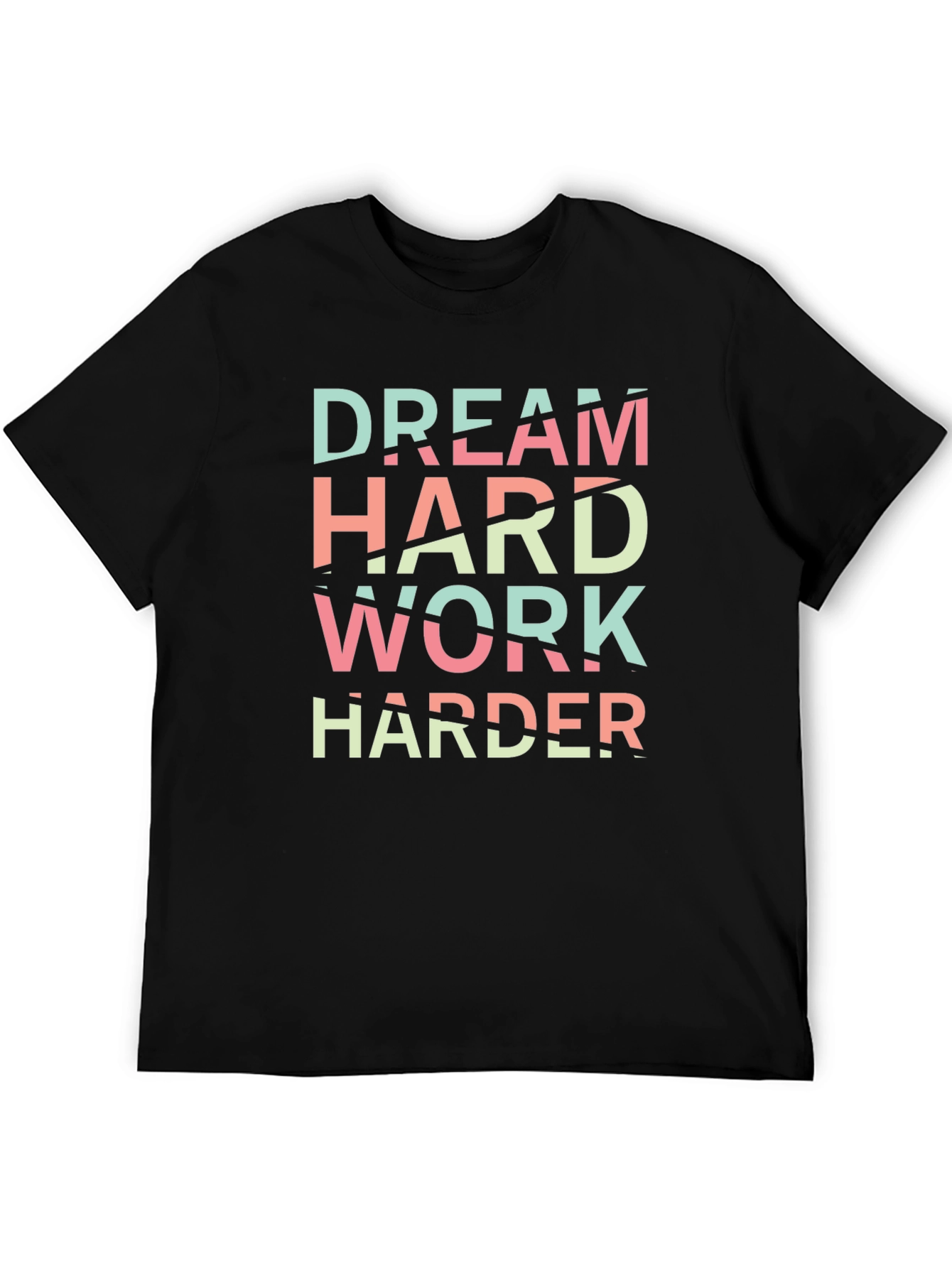 Black Dream Hard Work Harder Black Graphic Tee view 5