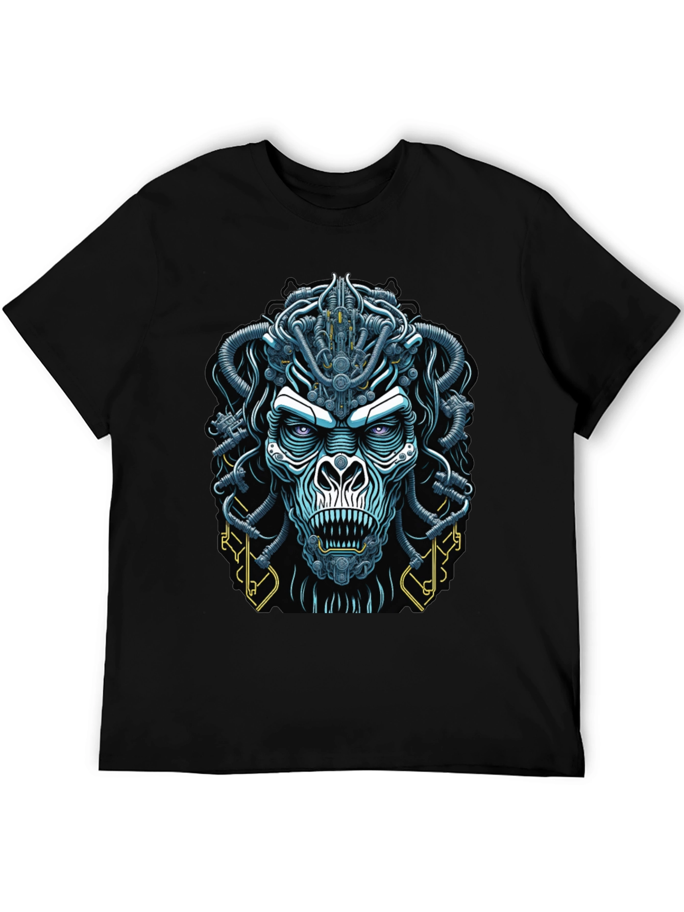 Black Cyberpunk Gorilla Graphic Tee - Bold Black view 5