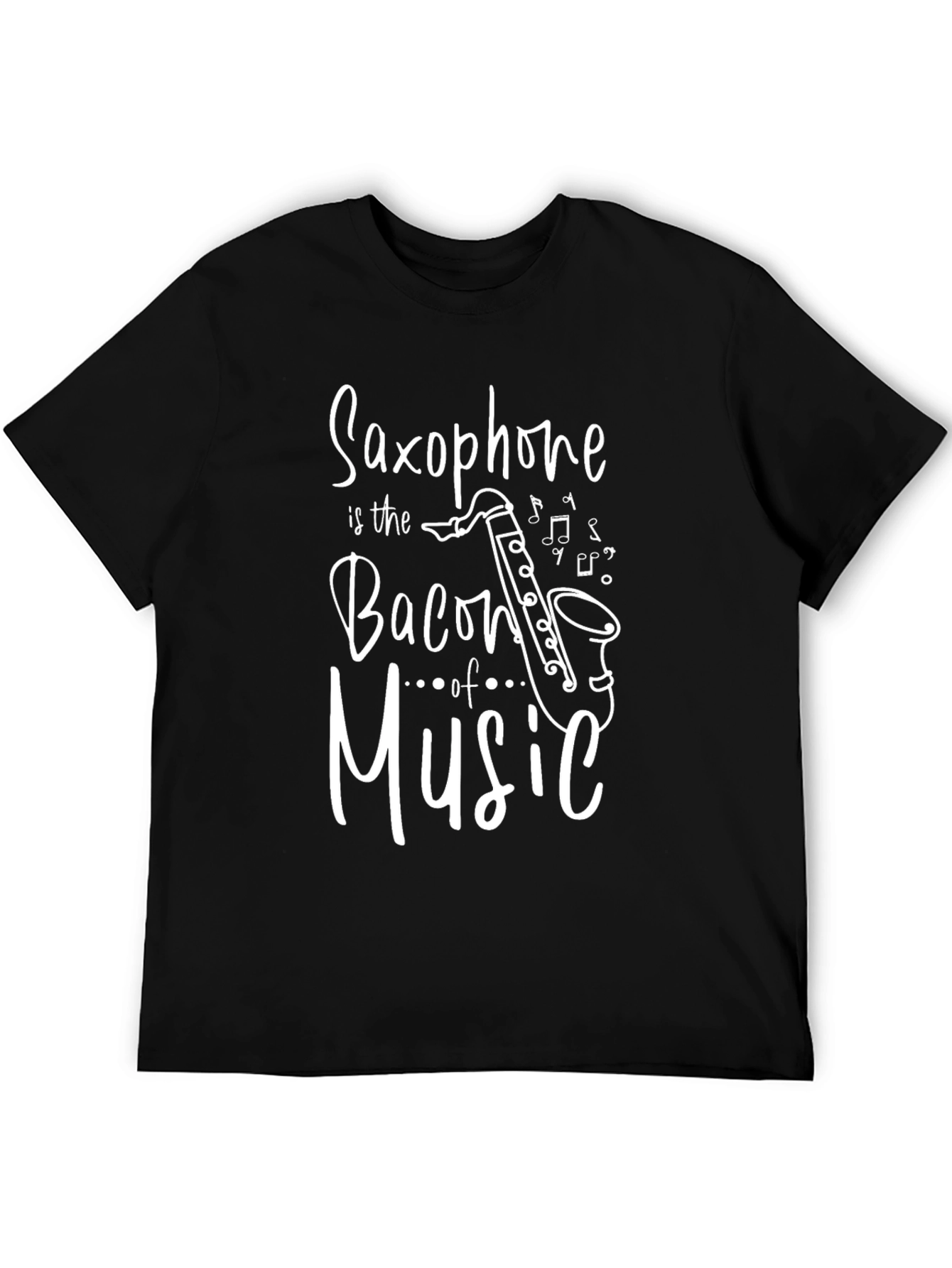 Black Saxophone is the Bacon of Music Graphic T-Shirt view 5