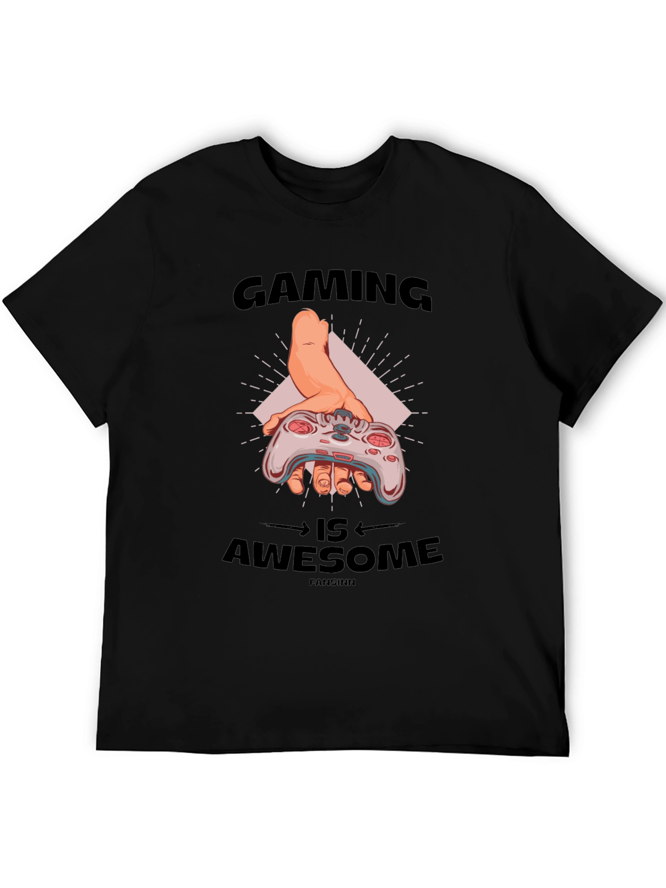 Black Gaming Is Awesome Black T-Shirt view 5