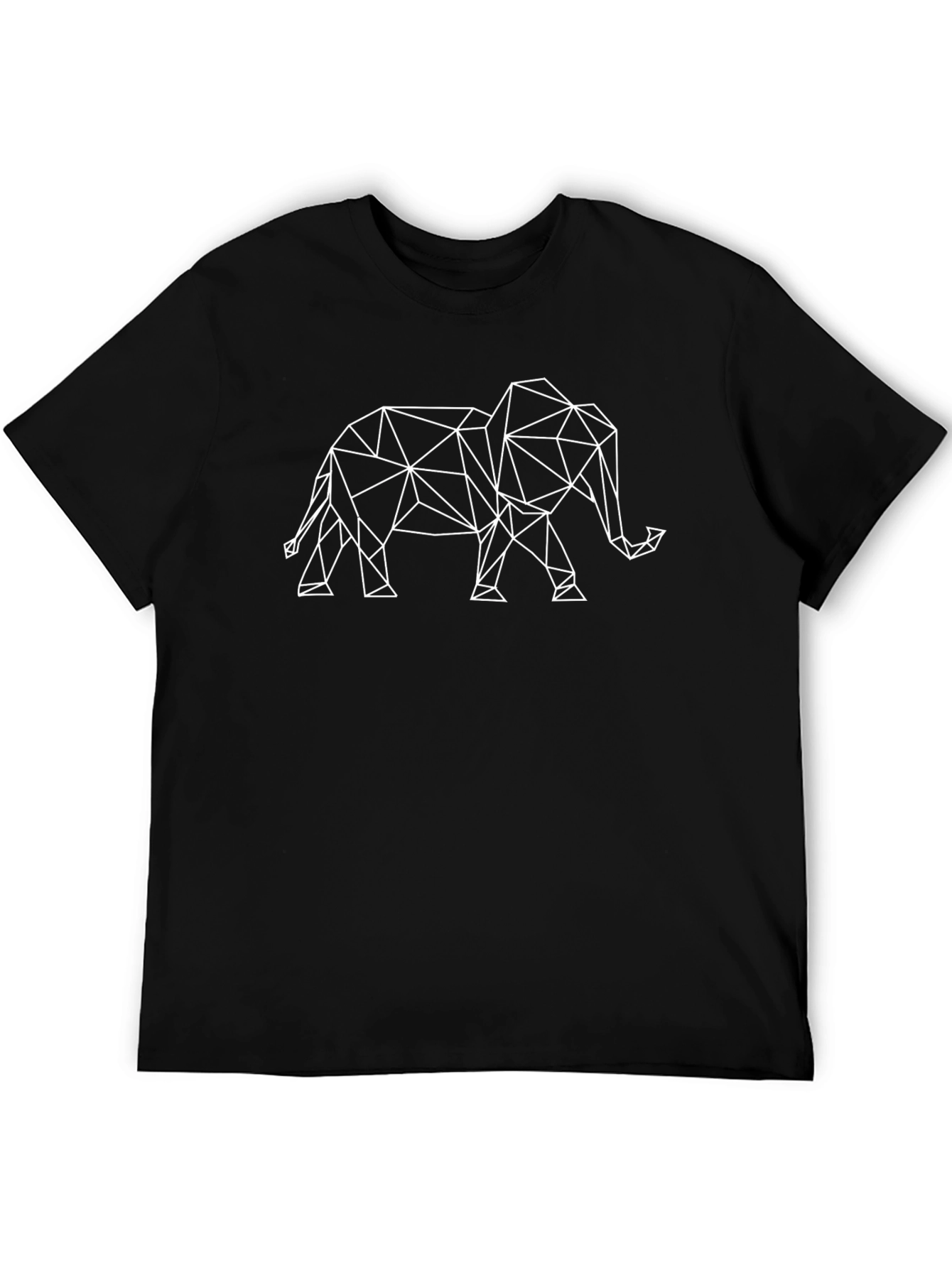 Black Geometric Elephant Graphic Tee view 5