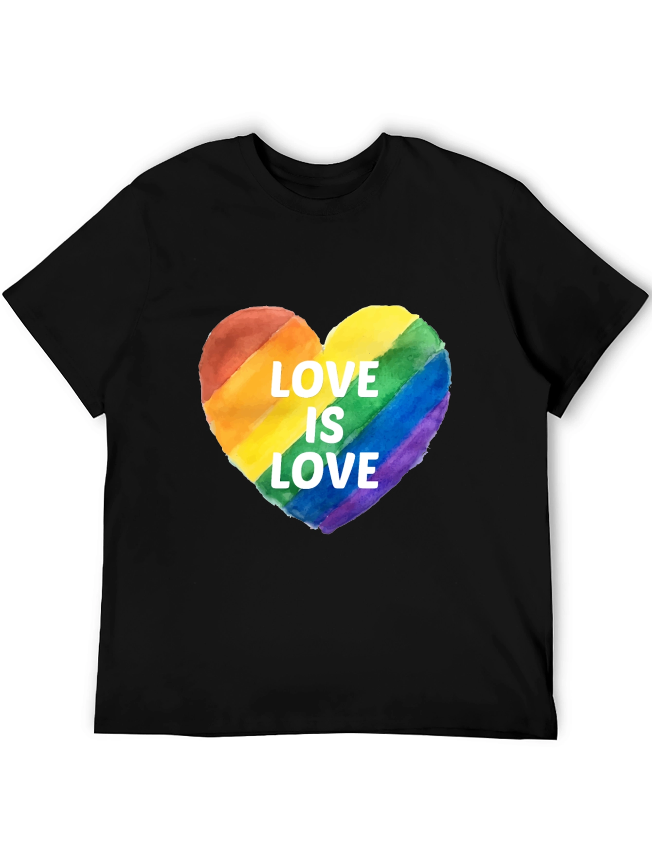 Black Love Is Love Rainbow Heart T-Shirt view 5