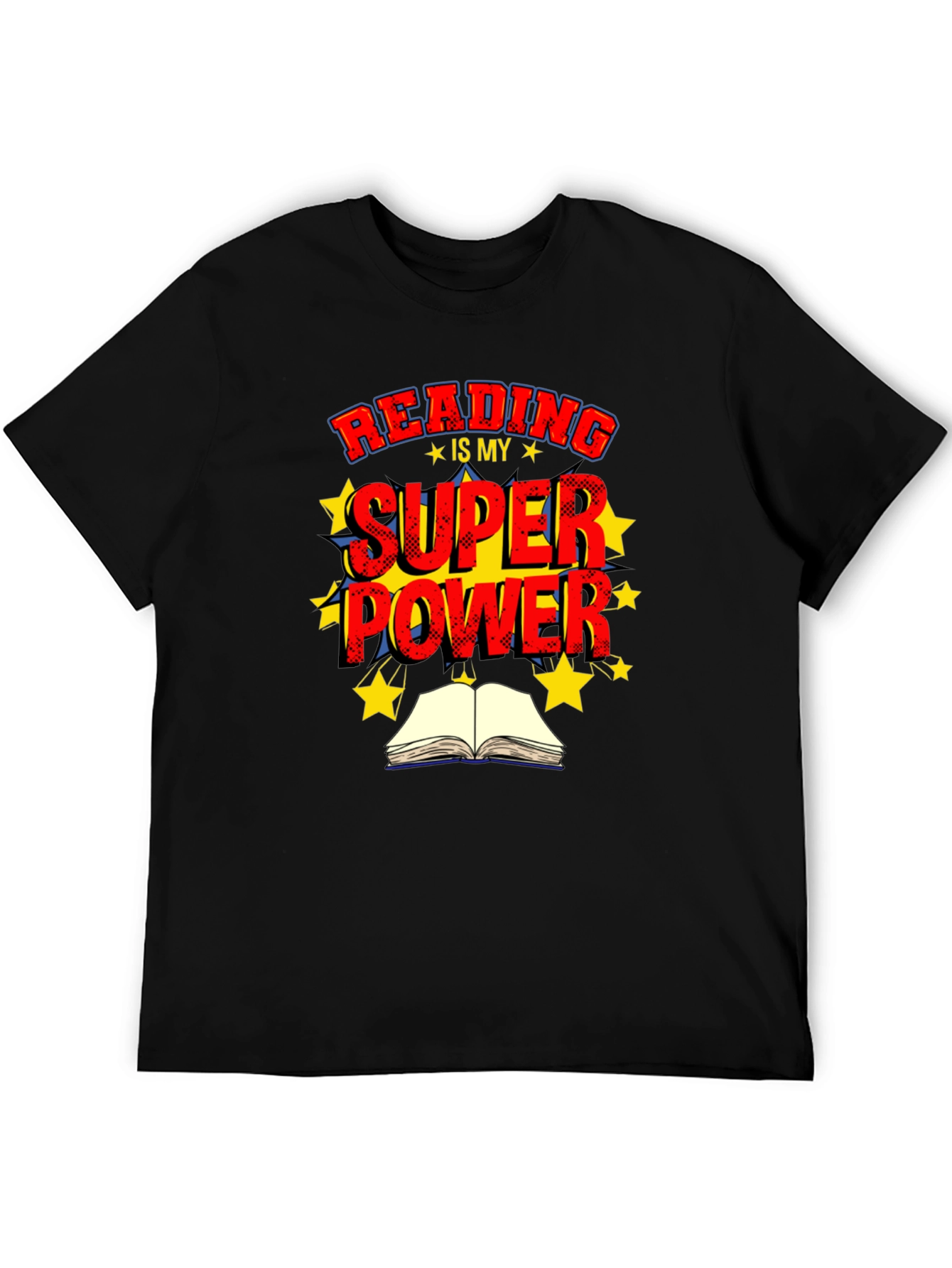 Black Reading is My Superpower Graphic T-Shirt view 5