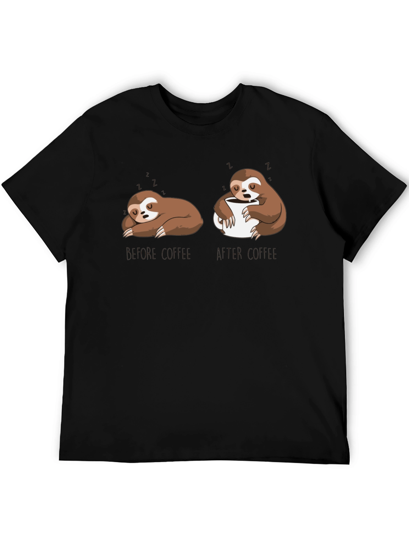 Black Sloth Coffee T-Shirt - Funny Graphic Tee view 5
