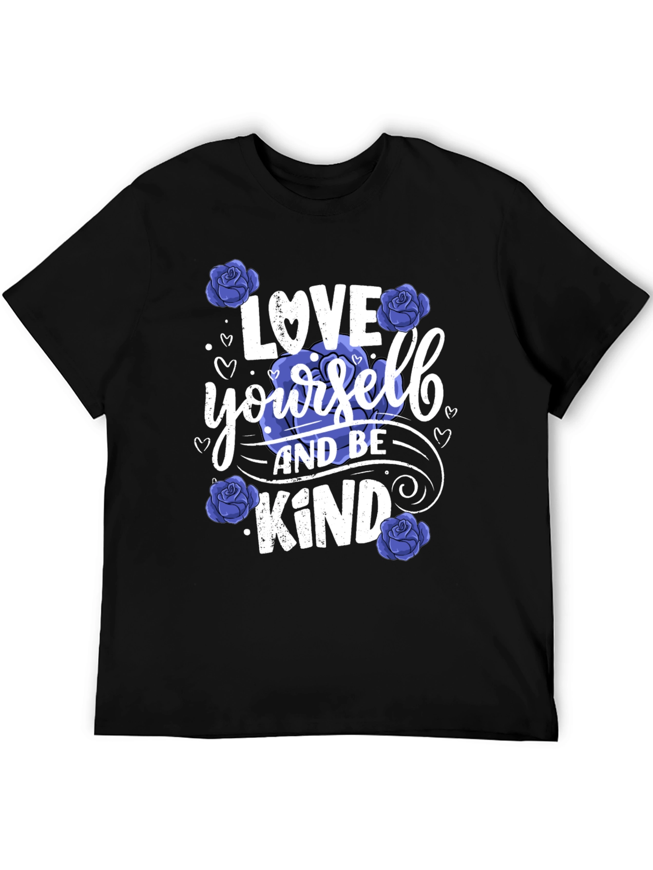 Black Love Yourself & Be Kind Graphic Tee - Floral Design view 5