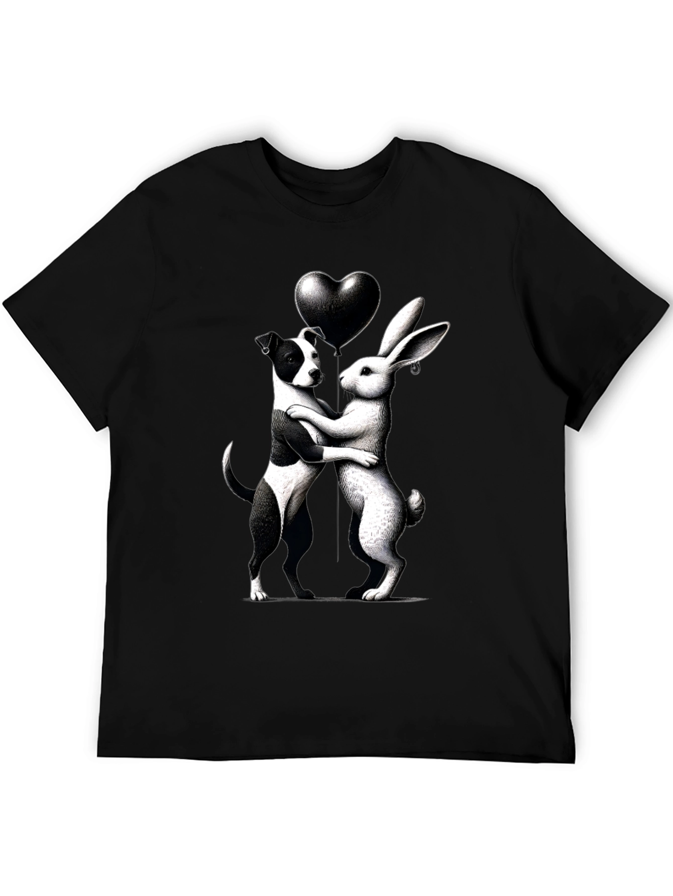Black Dog & Rabbit Heart Graphic Tee view 5