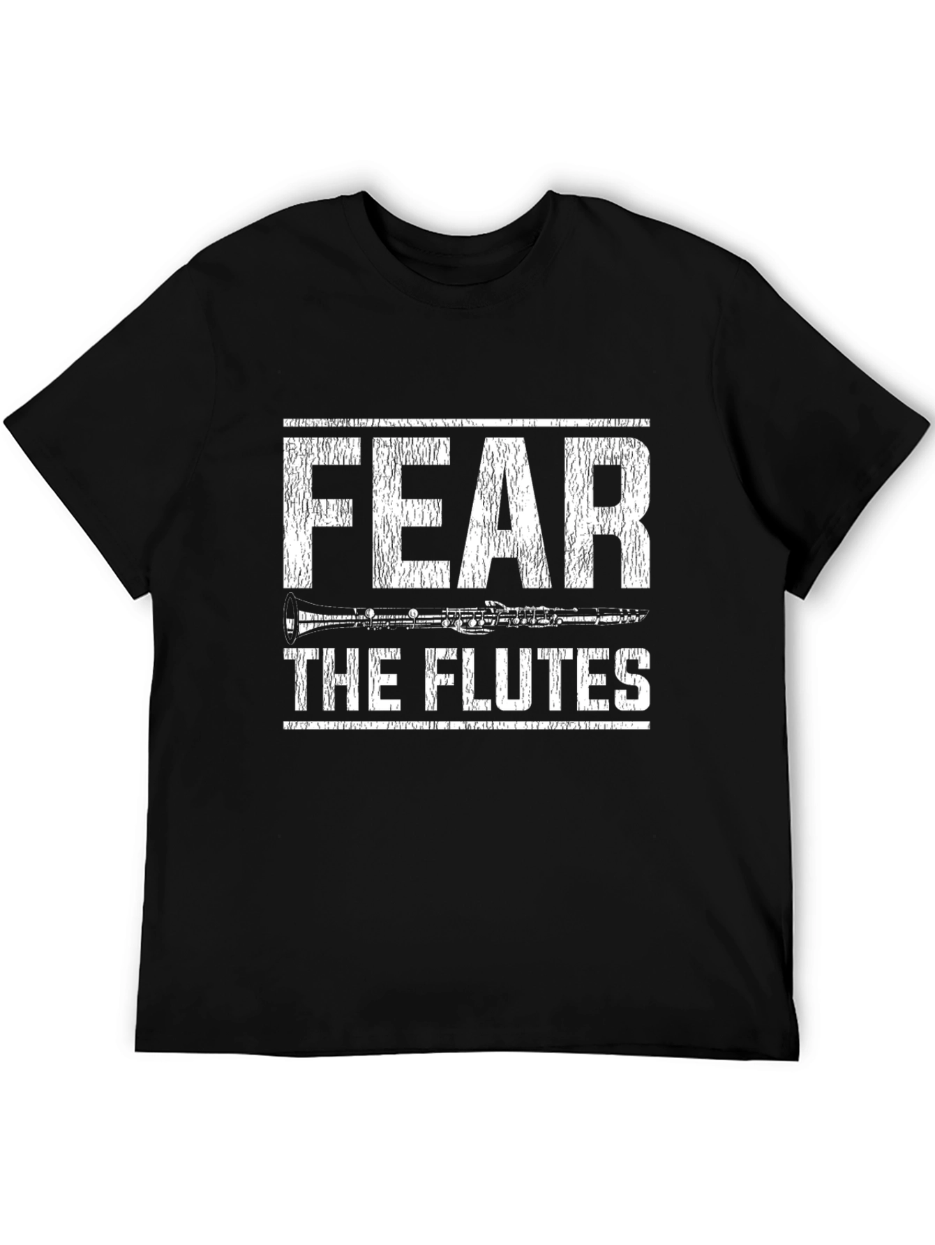 Black Fear the Flutes T-Shirt - Musician Funny Tee view 5
