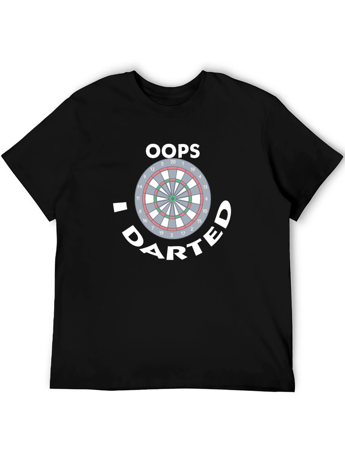 Black Oops I Darted Dartboard T-Shirt view 5
