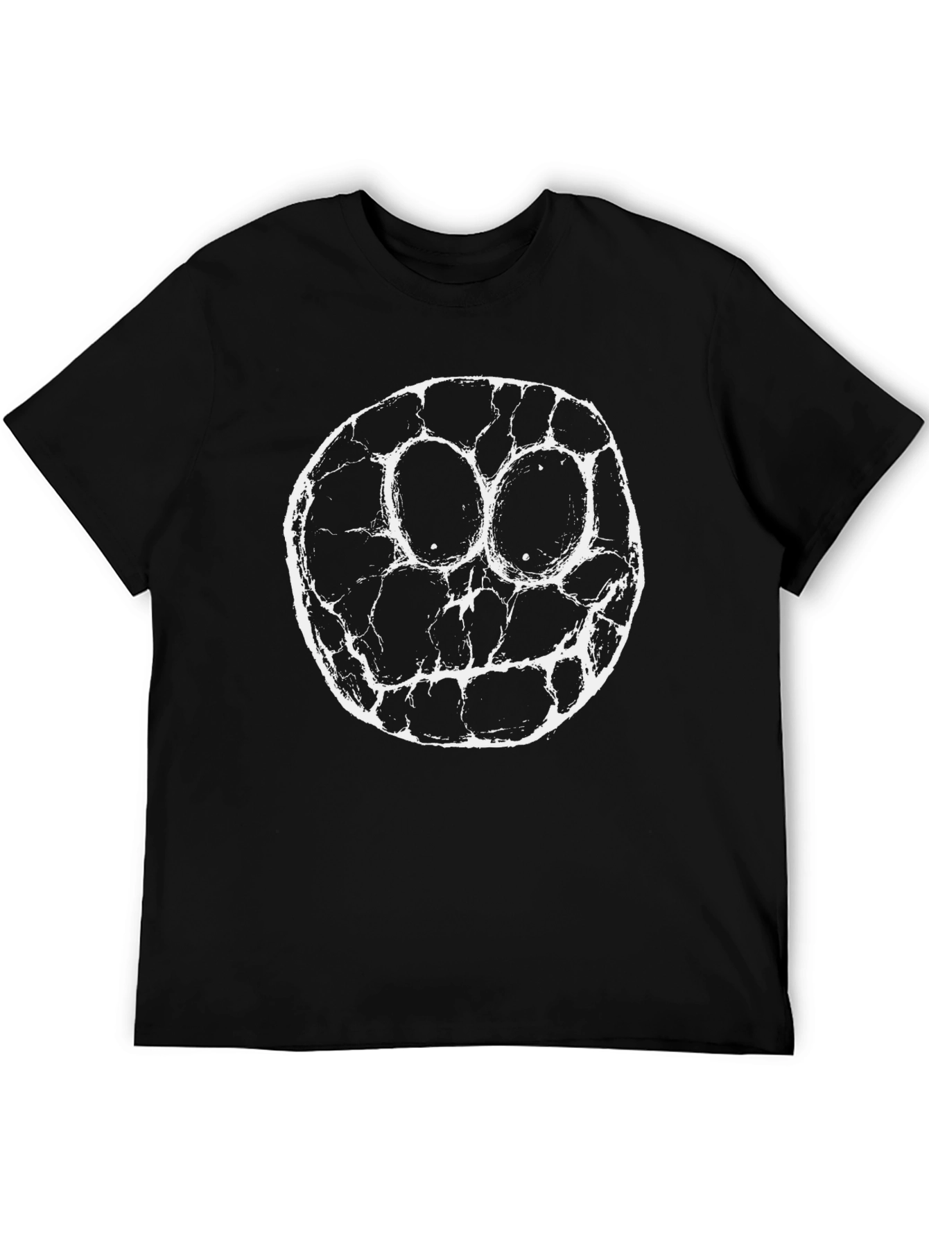 Black Cracked Face Graphic Tee - Black Cotton Blend view 5