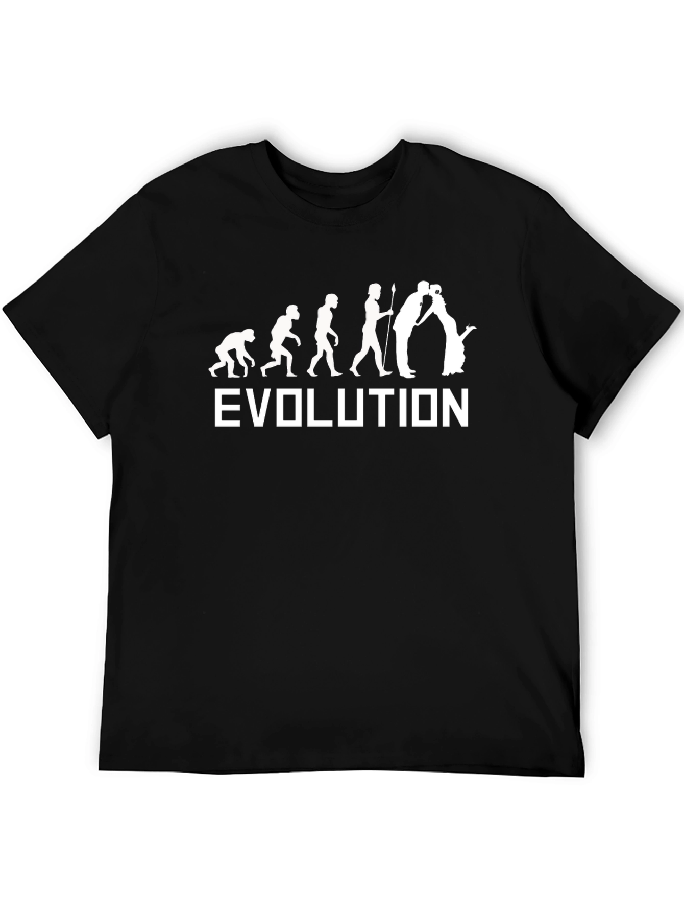 Black Evolution Wedding T-Shirt - Black Cotton Tee view 5