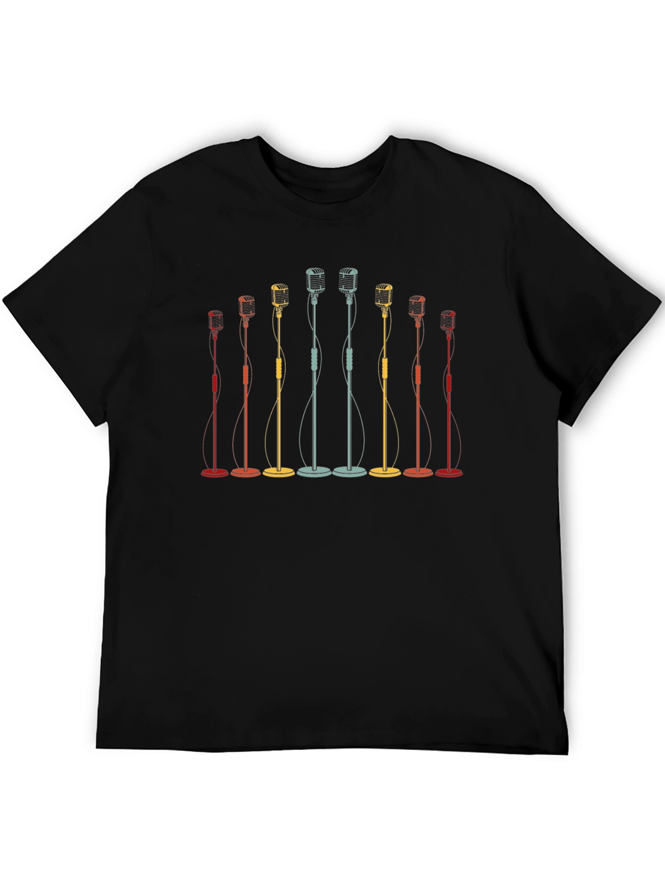 Black Retro Microphone Graphic Tee view 5