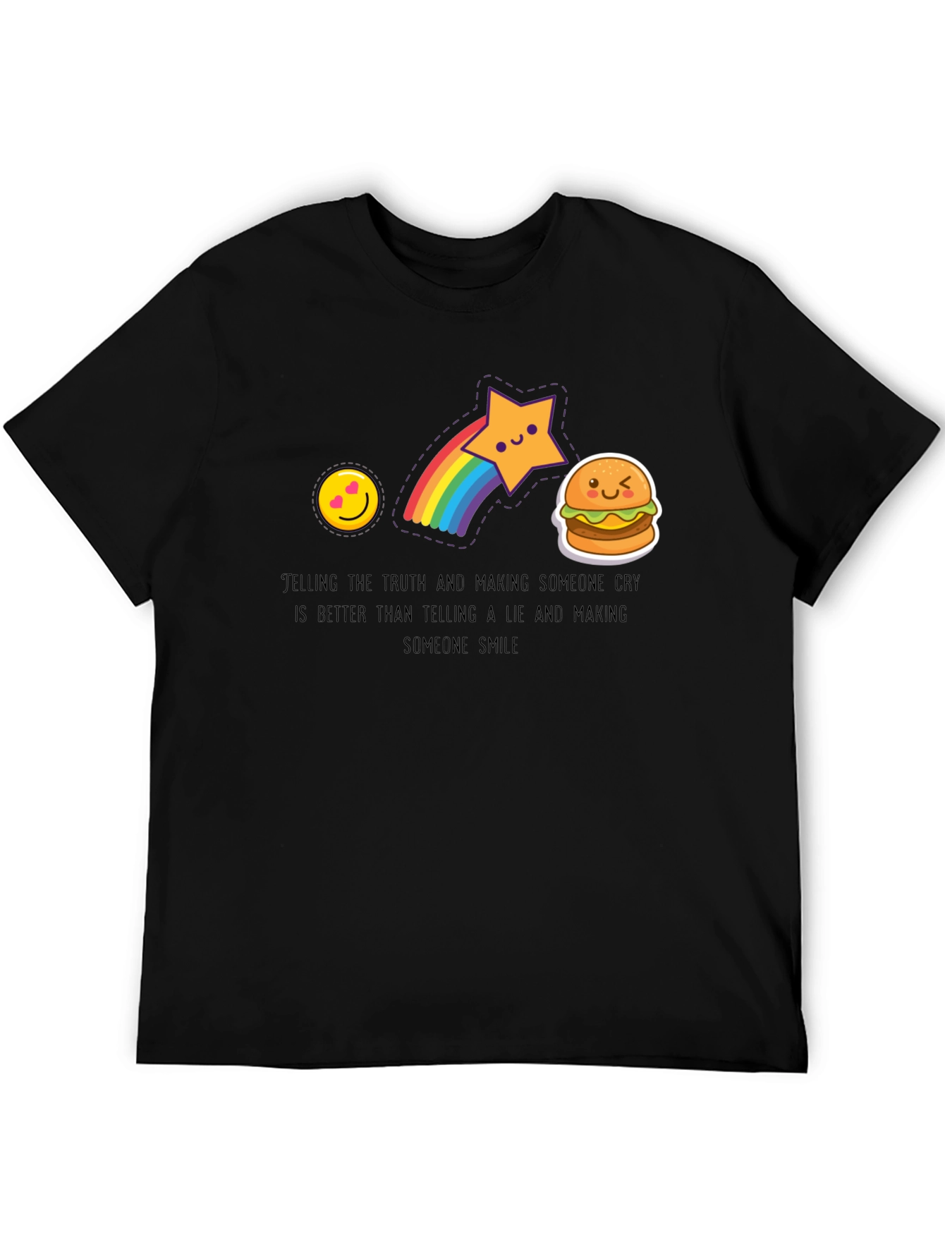 Black Emoji Graphic Tee - Telling the Truth view 5