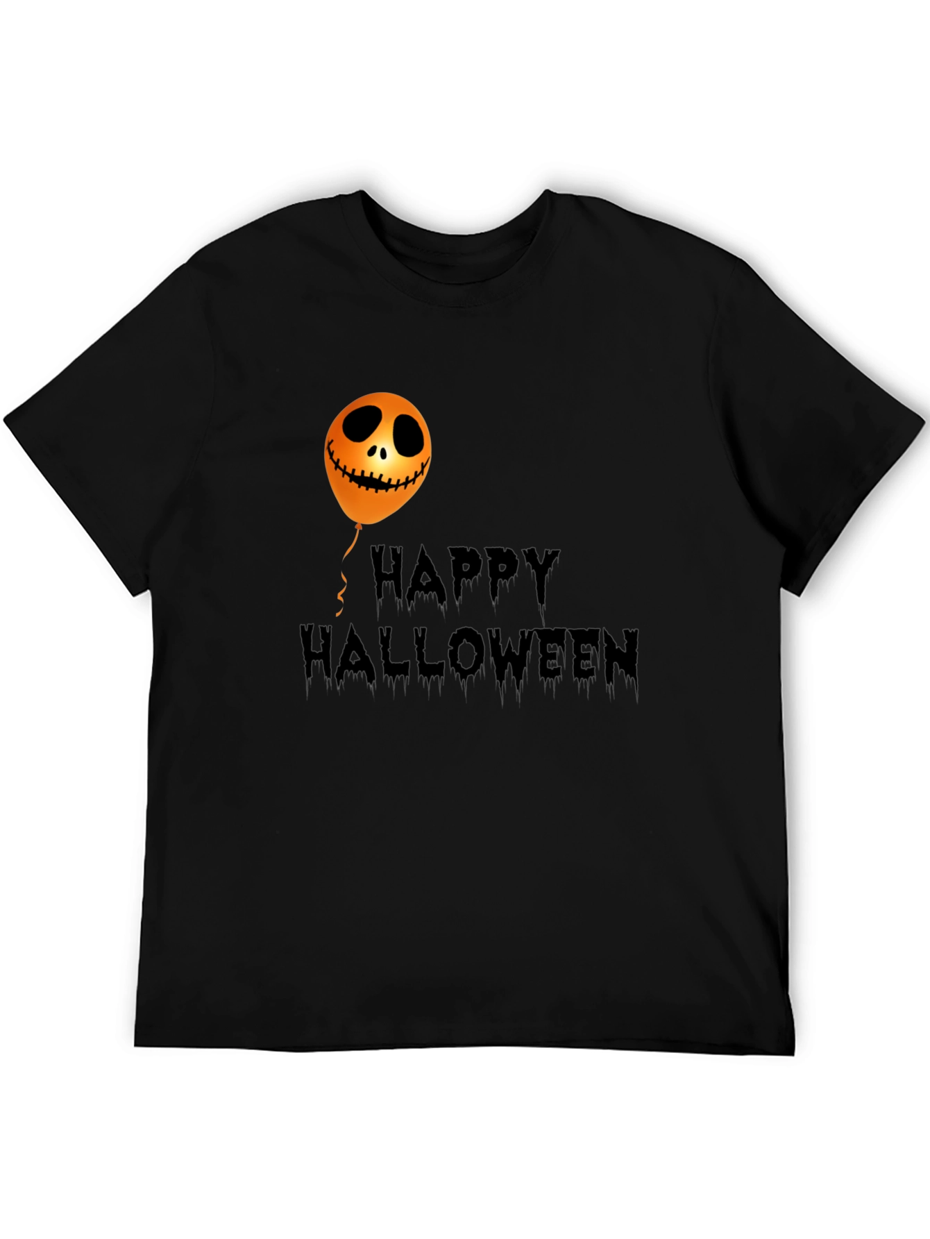 Black Happy Halloween Graphic T-Shirt - Spooky Season Apparel view 5