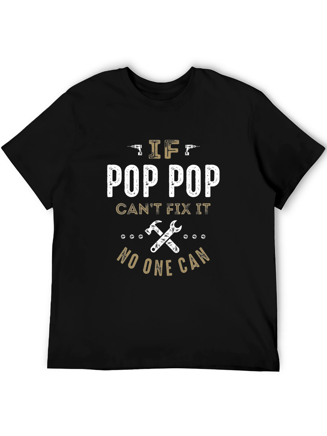 Black Pop Pop Can Fix It T-Shirt view 5