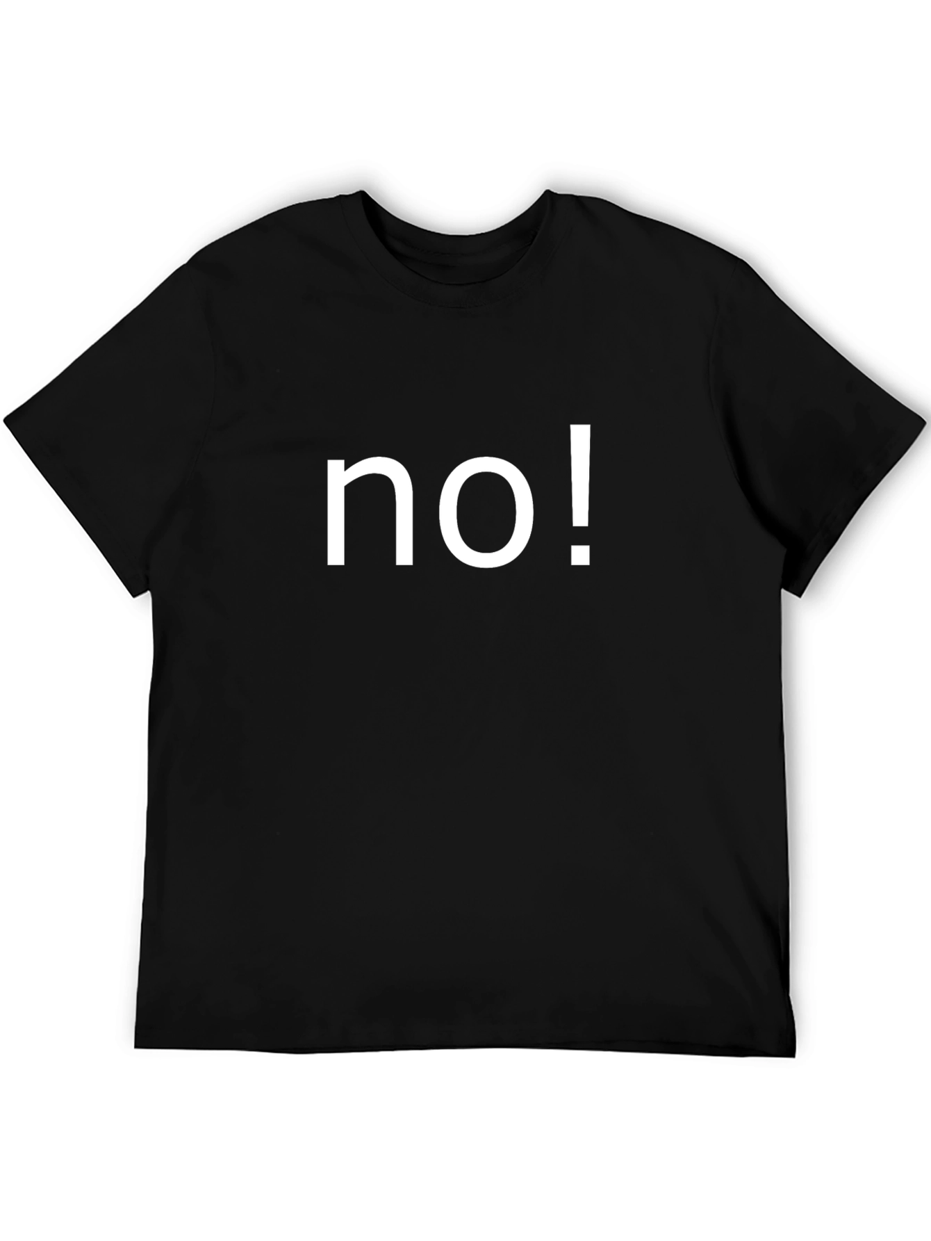 Black Bold 'No!' Graphic Tee - Black Cotton T-Shirt view 5