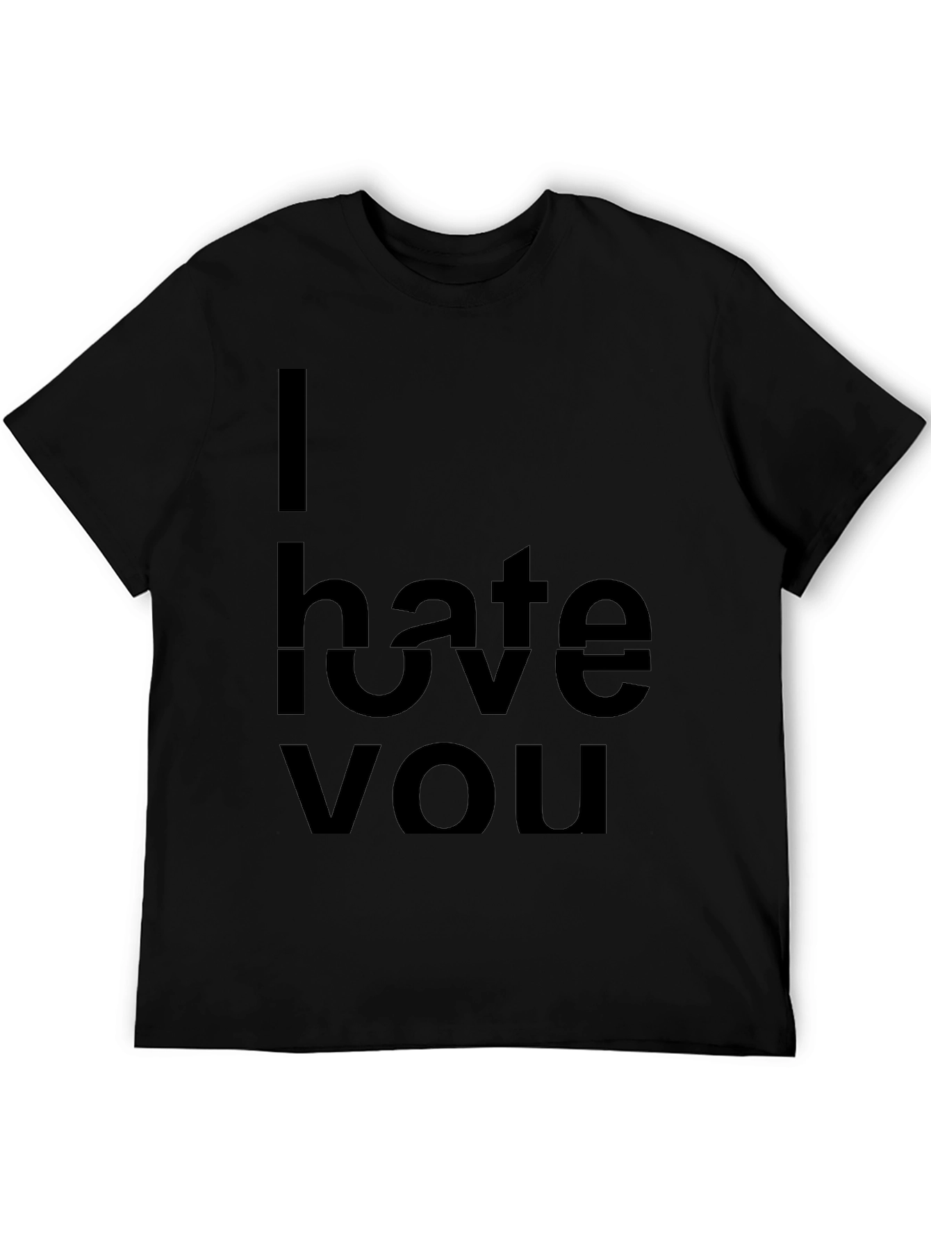 Black I Hate Love You Graphic T-Shirt - Black view 5