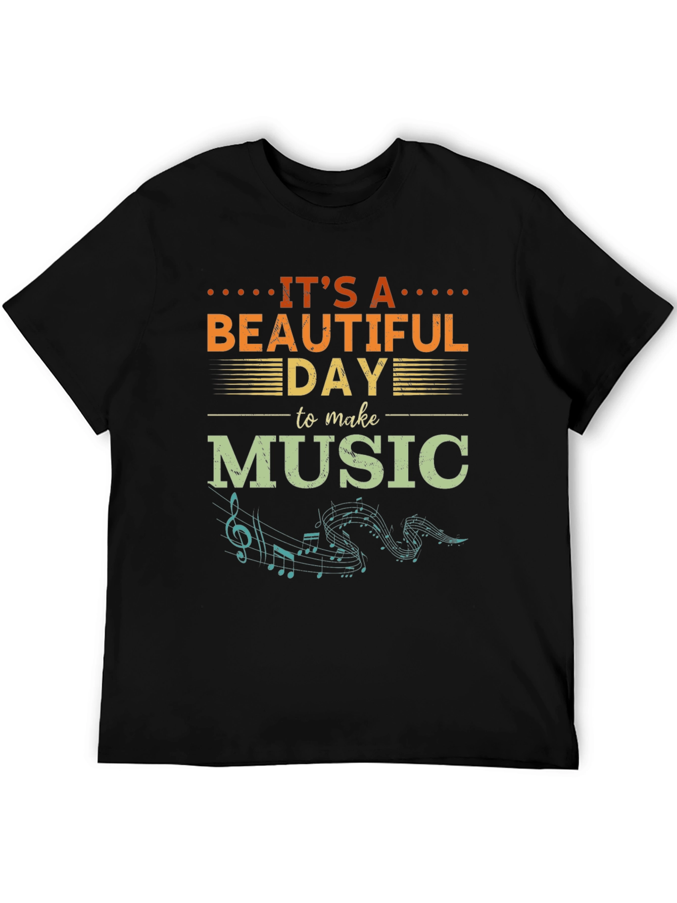 Black It's A Beautiful Day To Make Music T-Shirt view 5