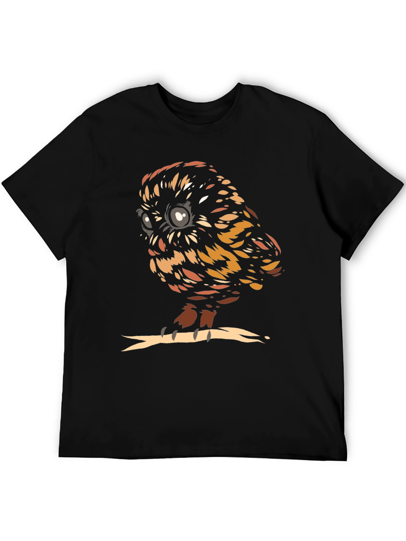 Black Owl with Glasses Graphic Tee - Unisex Black T-Shirt view 5