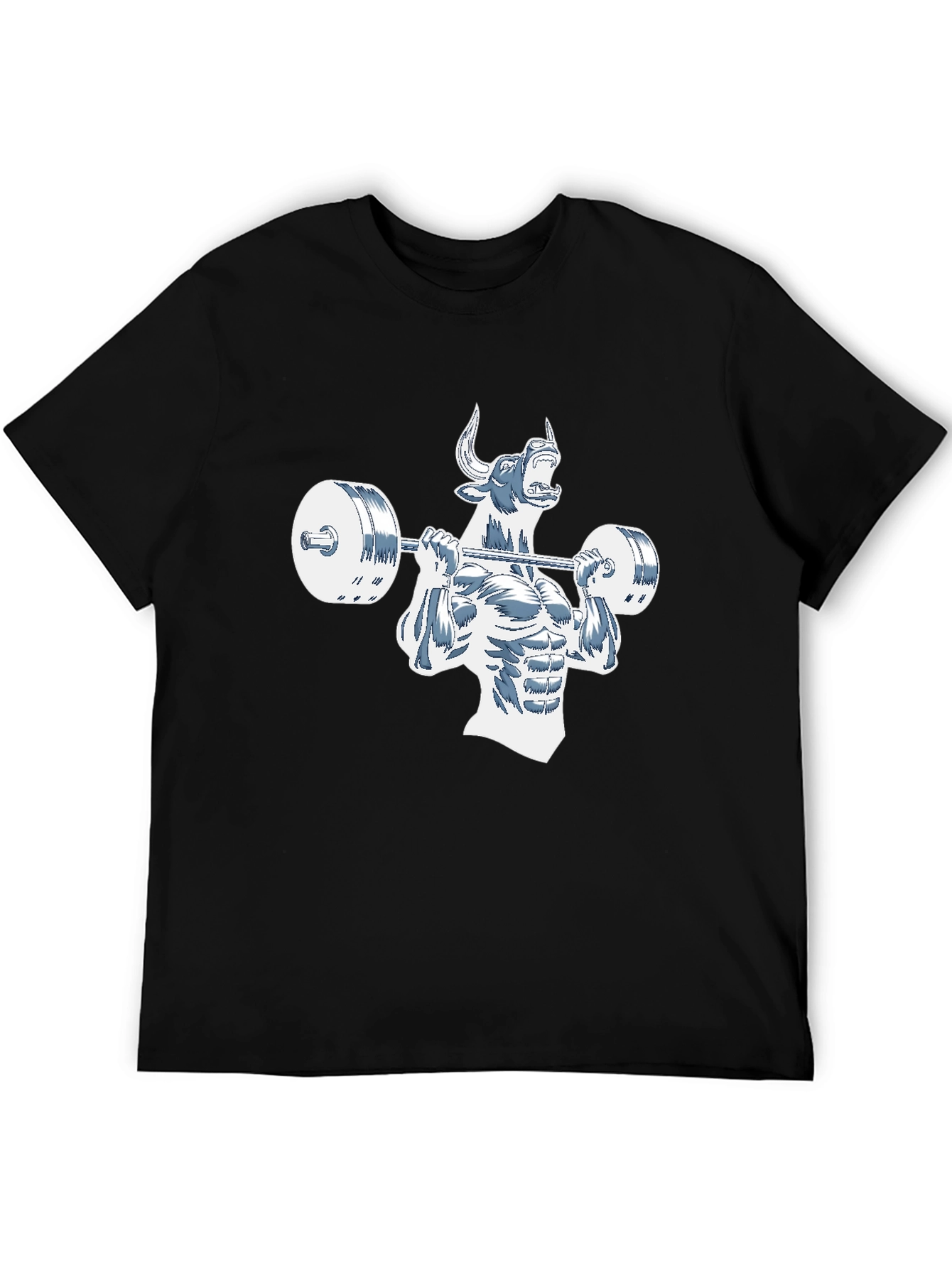 Black Gym Bull Black T-Shirt - Power Lifting view 5