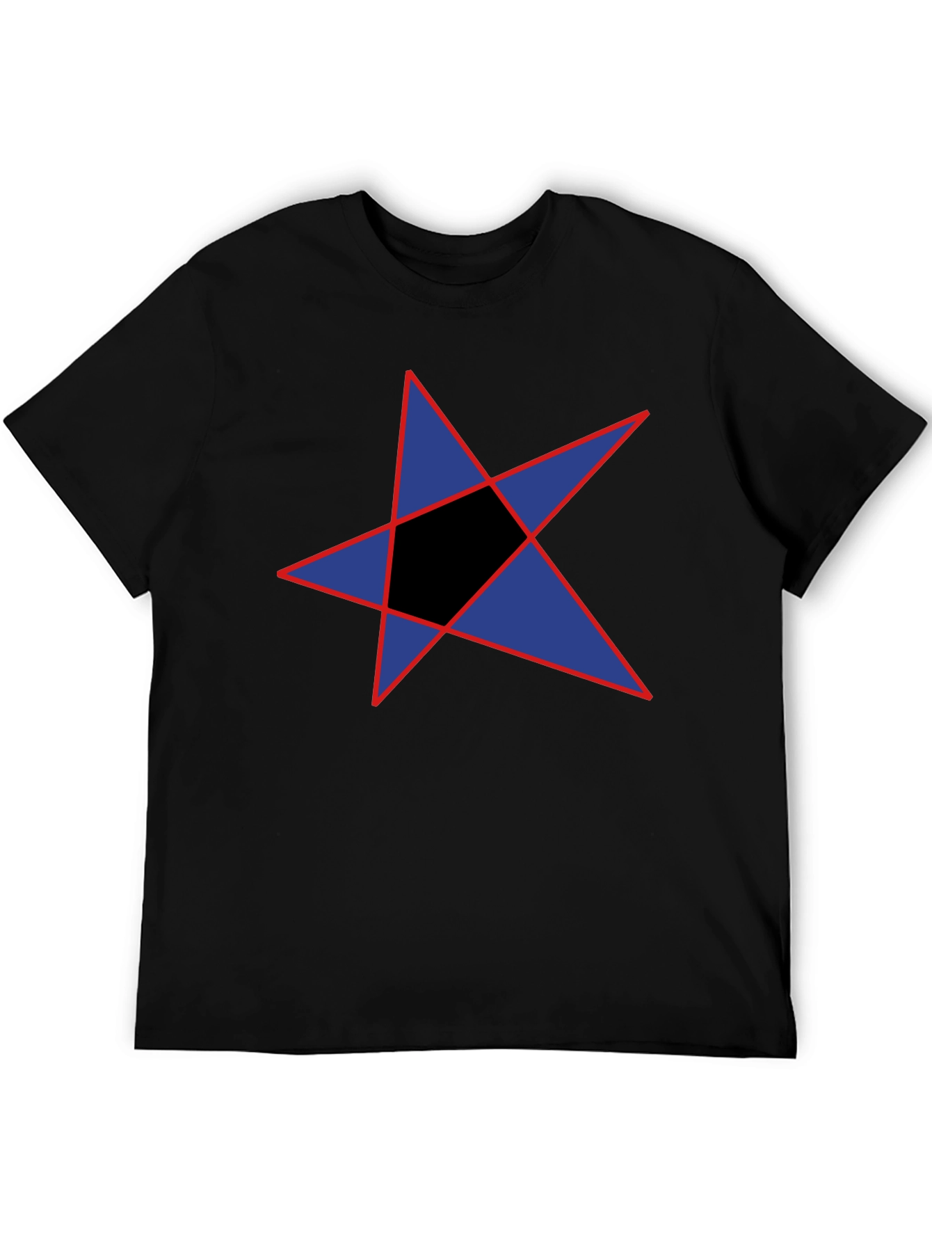 Black Abstract Star Graphic Black T-Shirt view 5