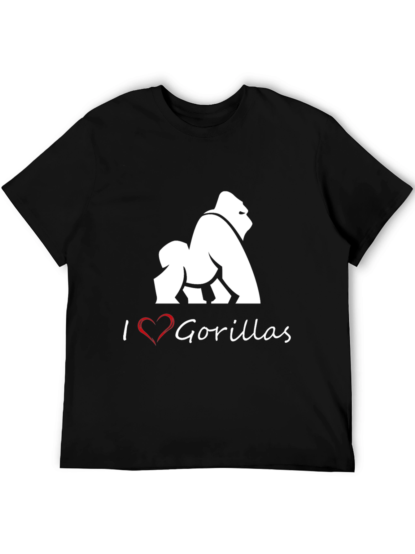 Black I Heart Gorillas Black T-Shirt view 5