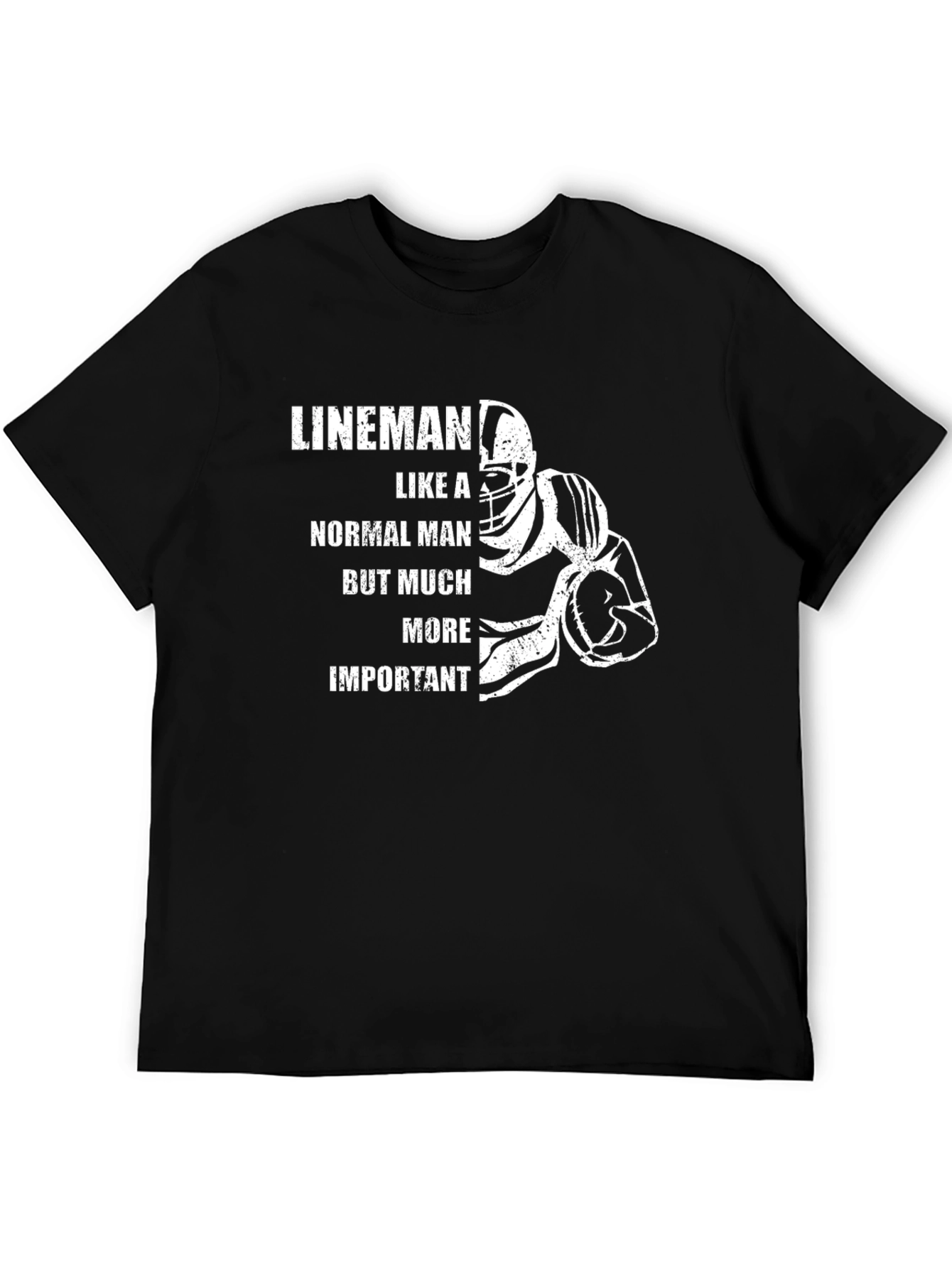 Black Lineman Graphic Tee - Football Fan Apparel view 5