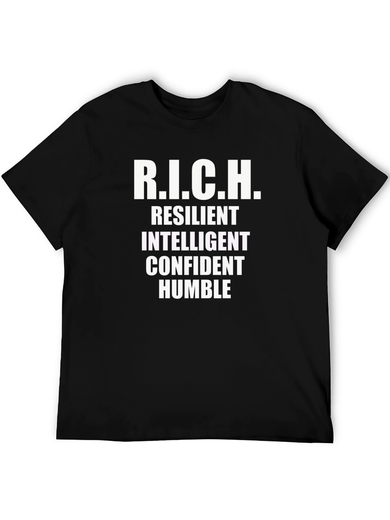 Black R.I.C.H. Definition T-Shirt - Resilient, Intelligent, Confident, Humble view 5