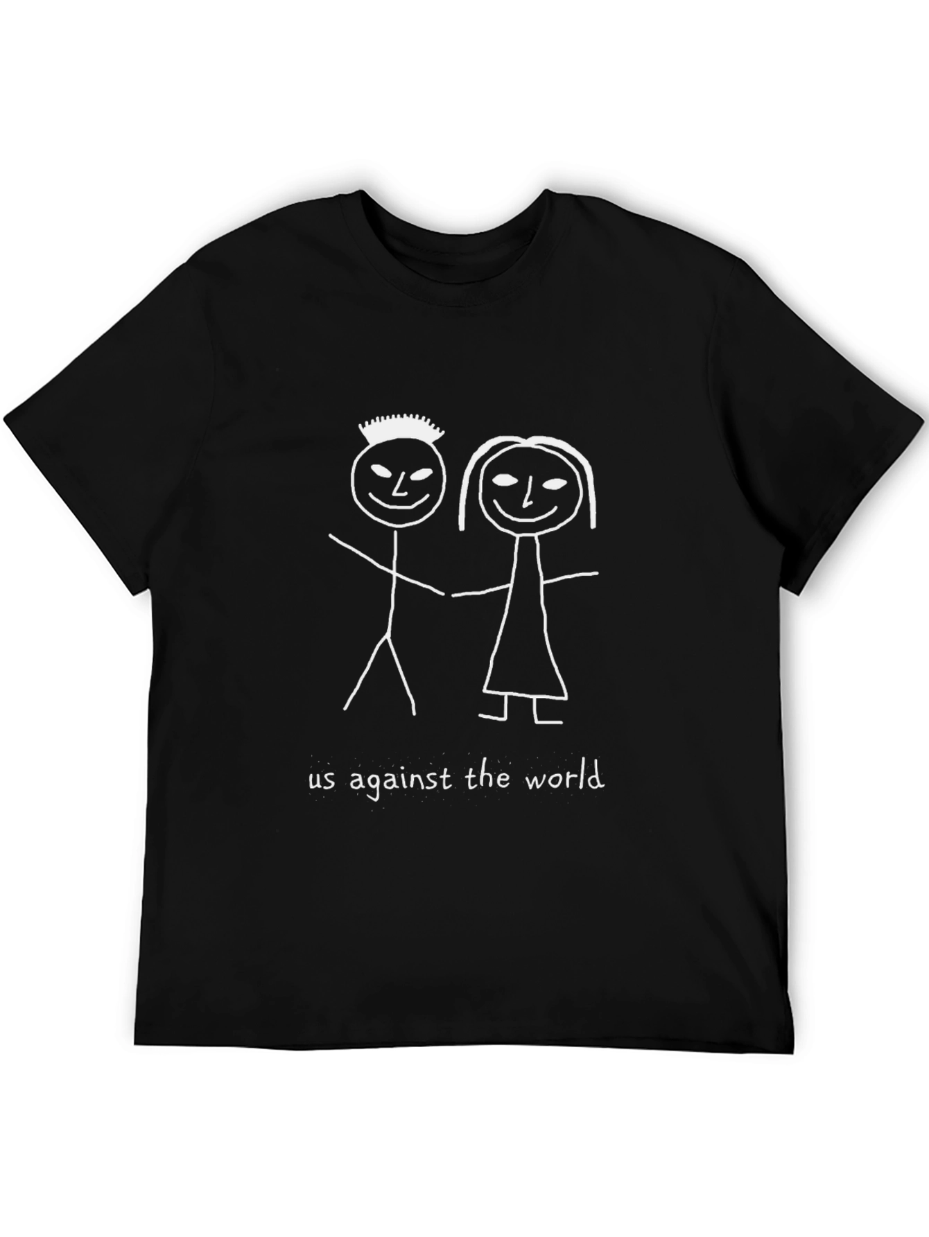Black Us Against the World Graphic Tee - Black view 5