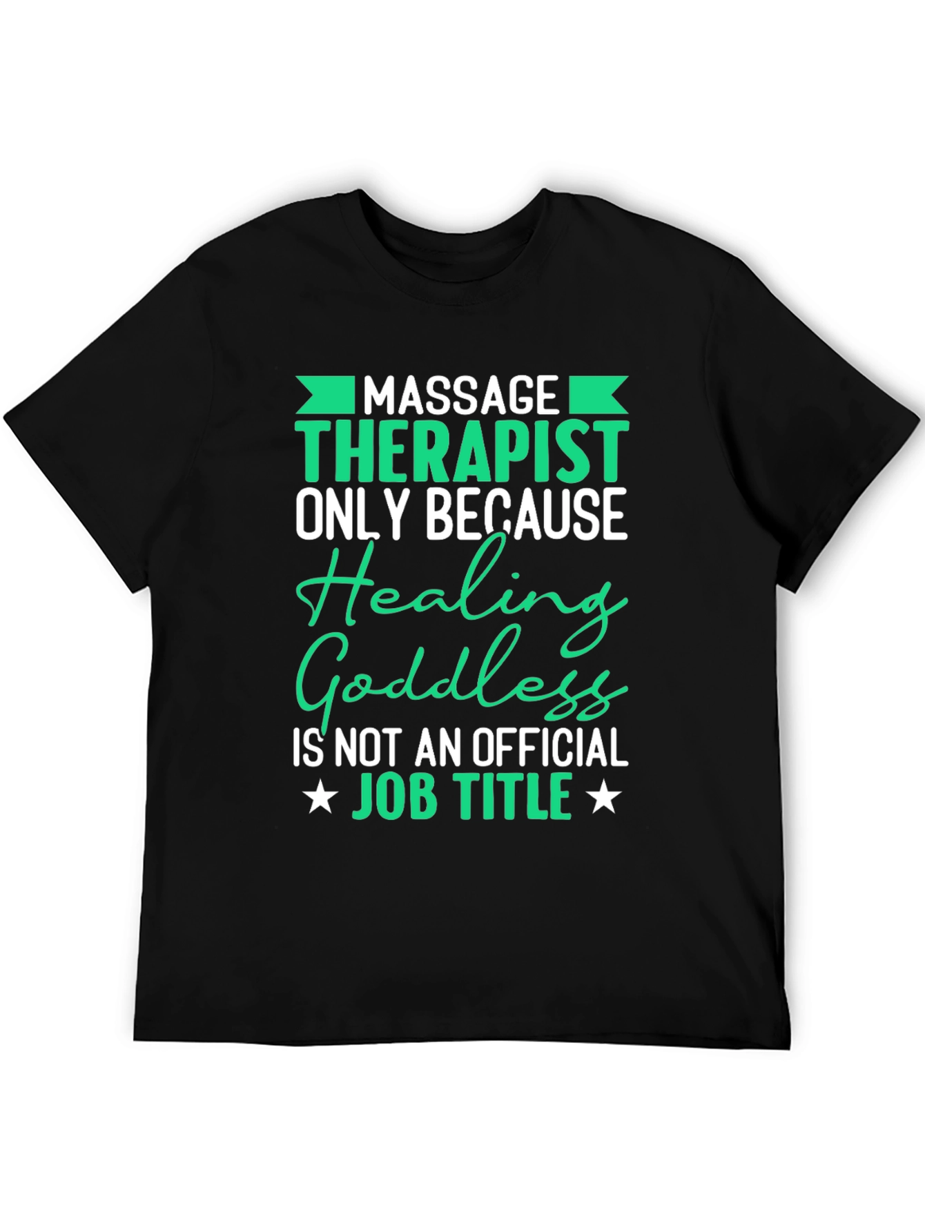 Black Massage Therapist Graphic T-Shirt view 5