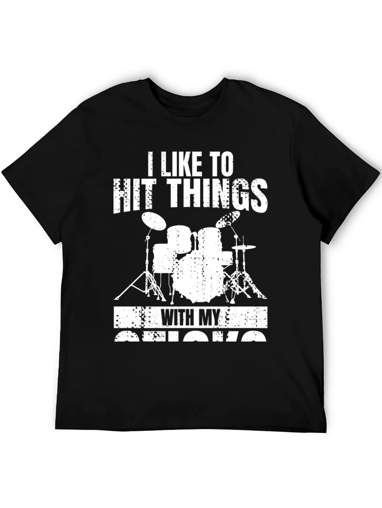 Black I Like To Hit Things With My Sticks T-Shirt view 5