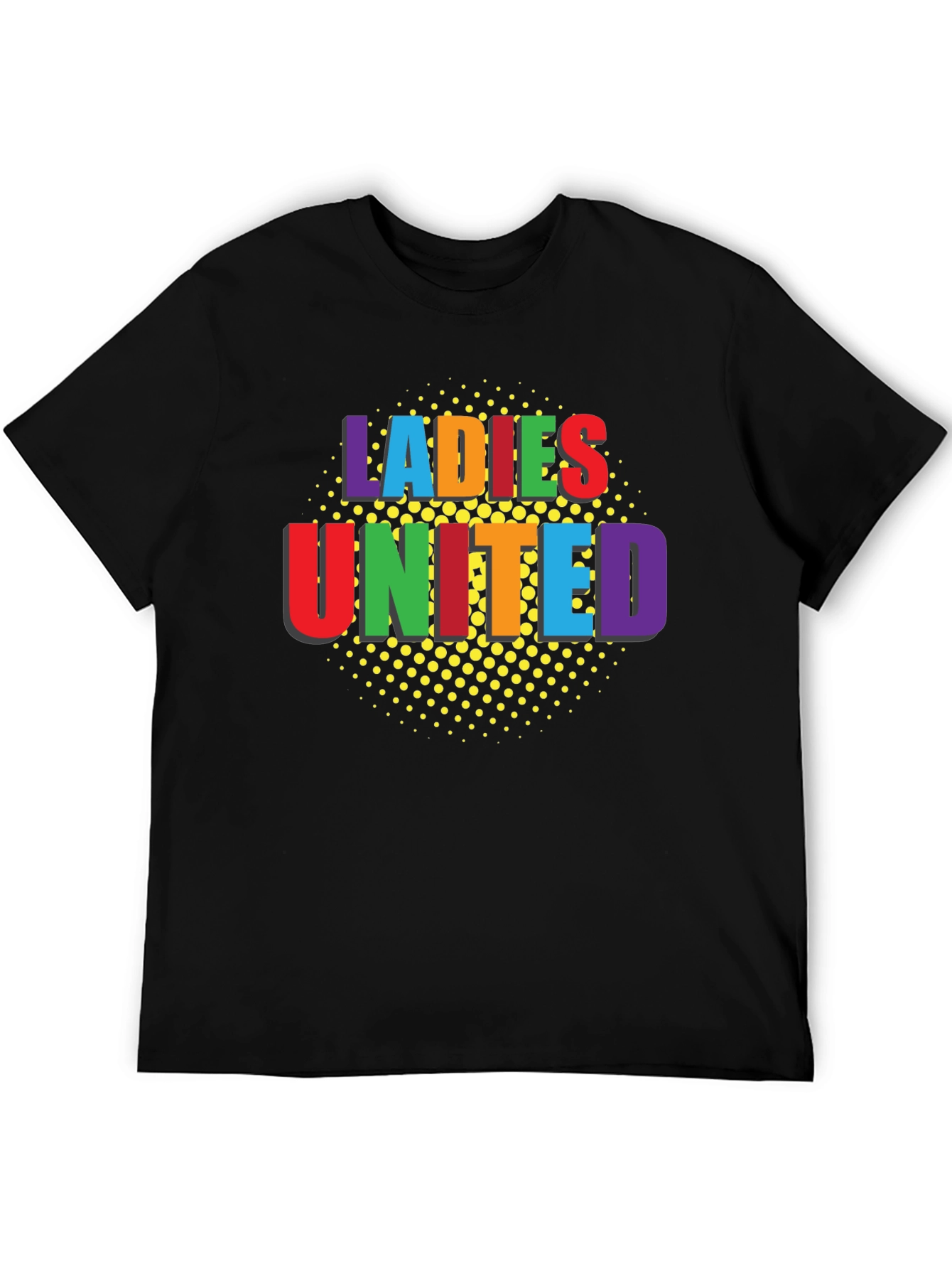 Black Ladies United Graphic T-Shirt - Black Crew Neck Tee view 5