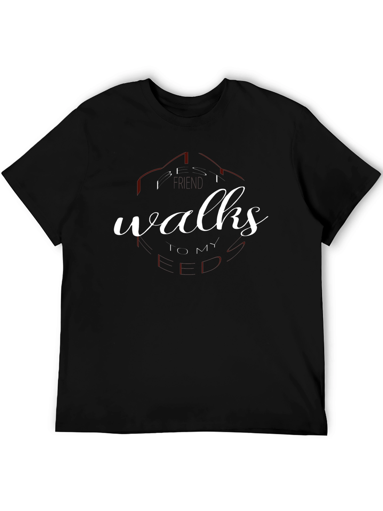 Black Best Walks To My Heart Black T-Shirt view 5