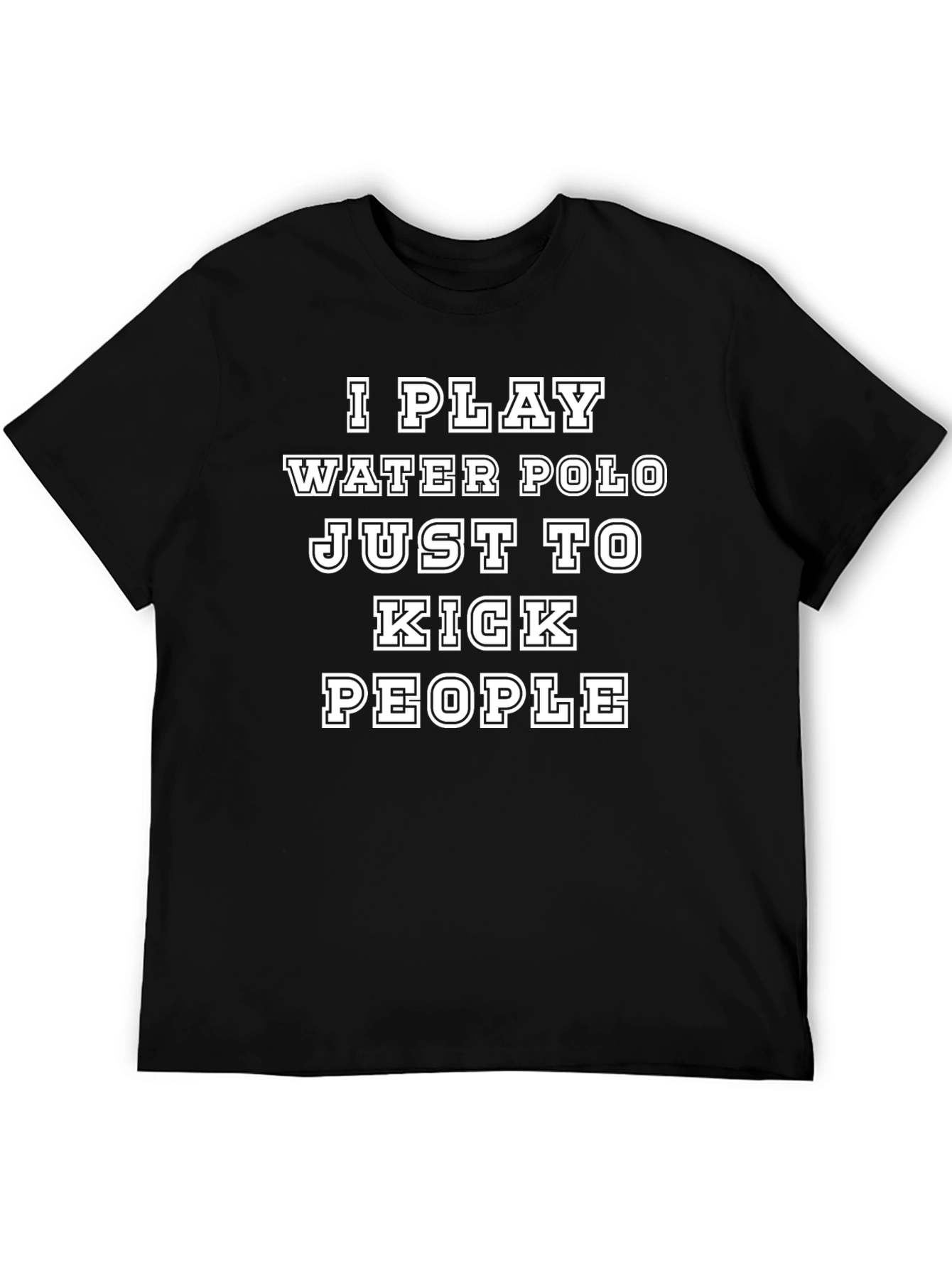 Black Water Polo Kick People Black Cotton T-Shirt view 5