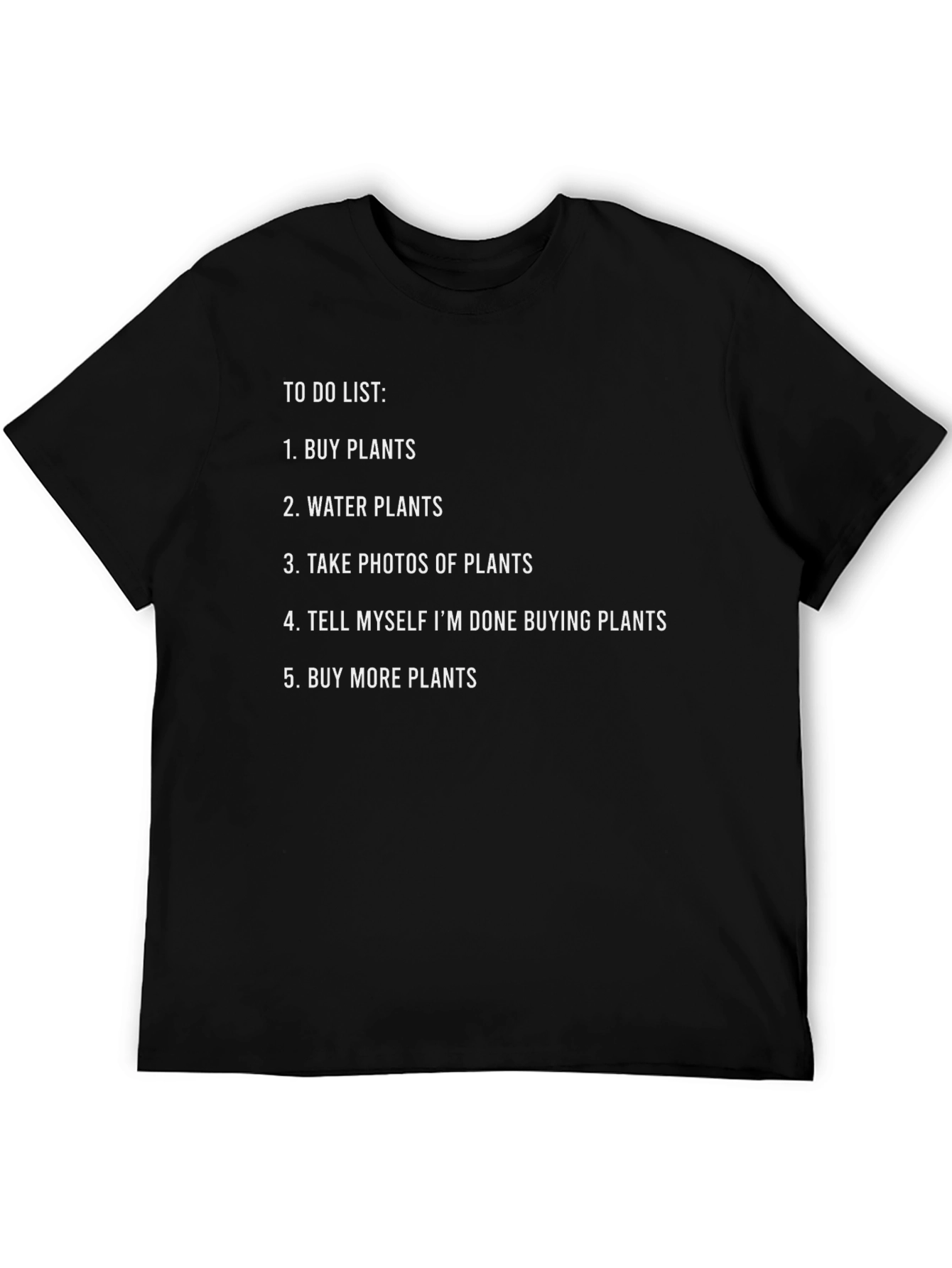 Black Plant Lover To-Do List Graphic T-Shirt view 5
