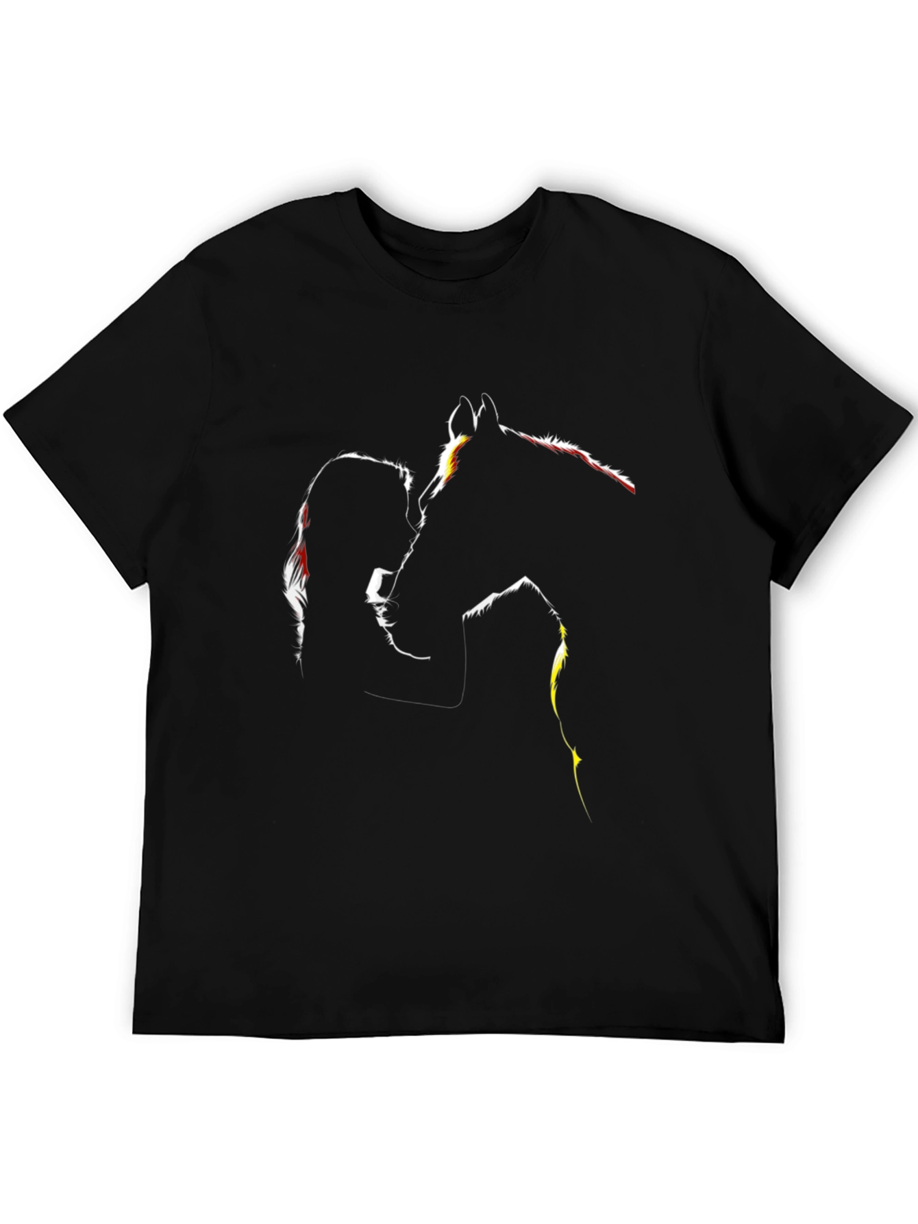 Black Silhouette Horse & Woman Graphic Tee - Black view 5